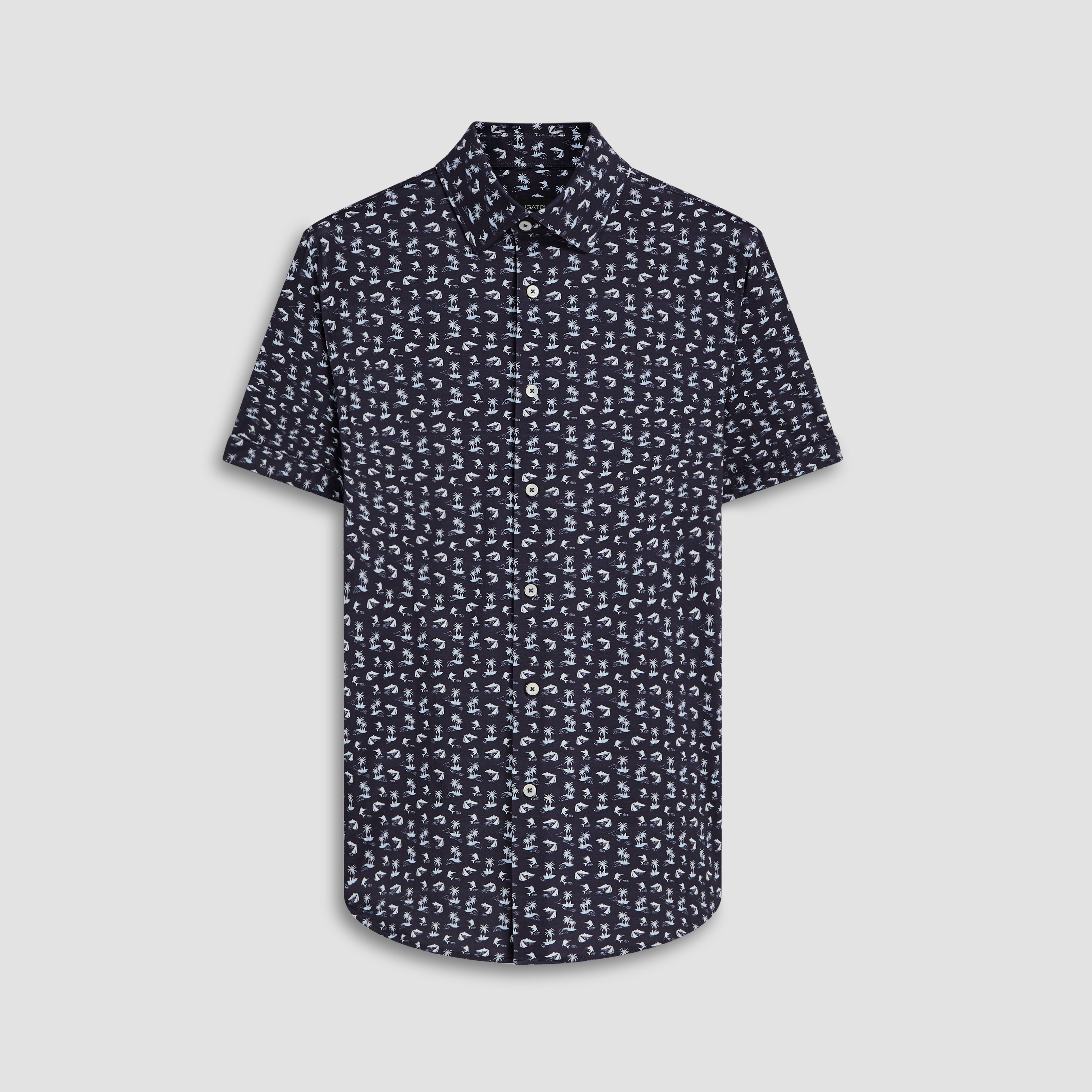 Bugatchi Ooohcotton Miles Short Sleeve Sport Shirt - Pink - FINAL SALE
