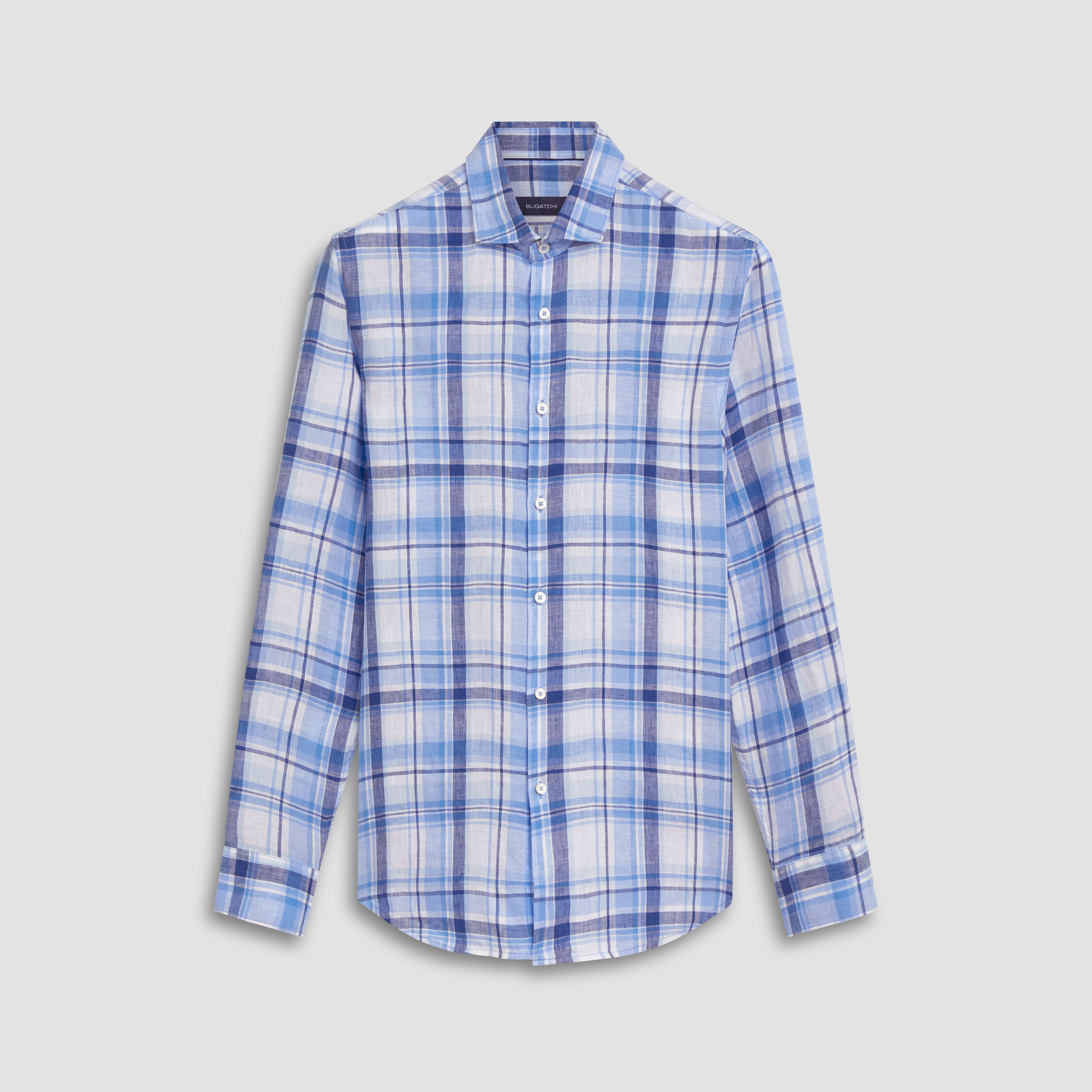 Axel Plaid Check Linen Shirt BUGATCHI