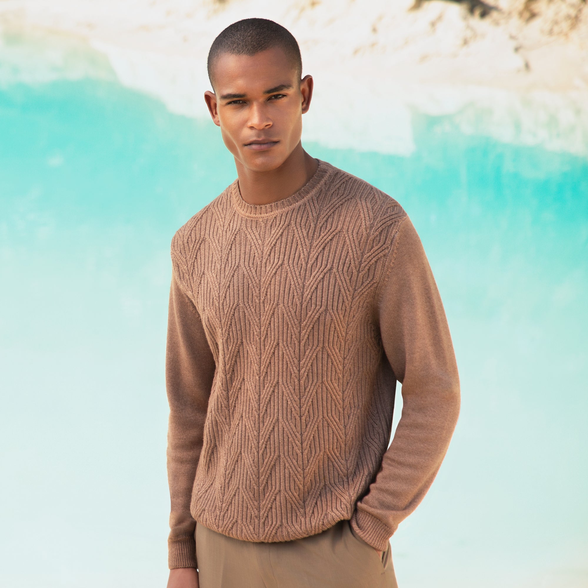 Cable Knit Crew Neck Sweater – BUGATCHI