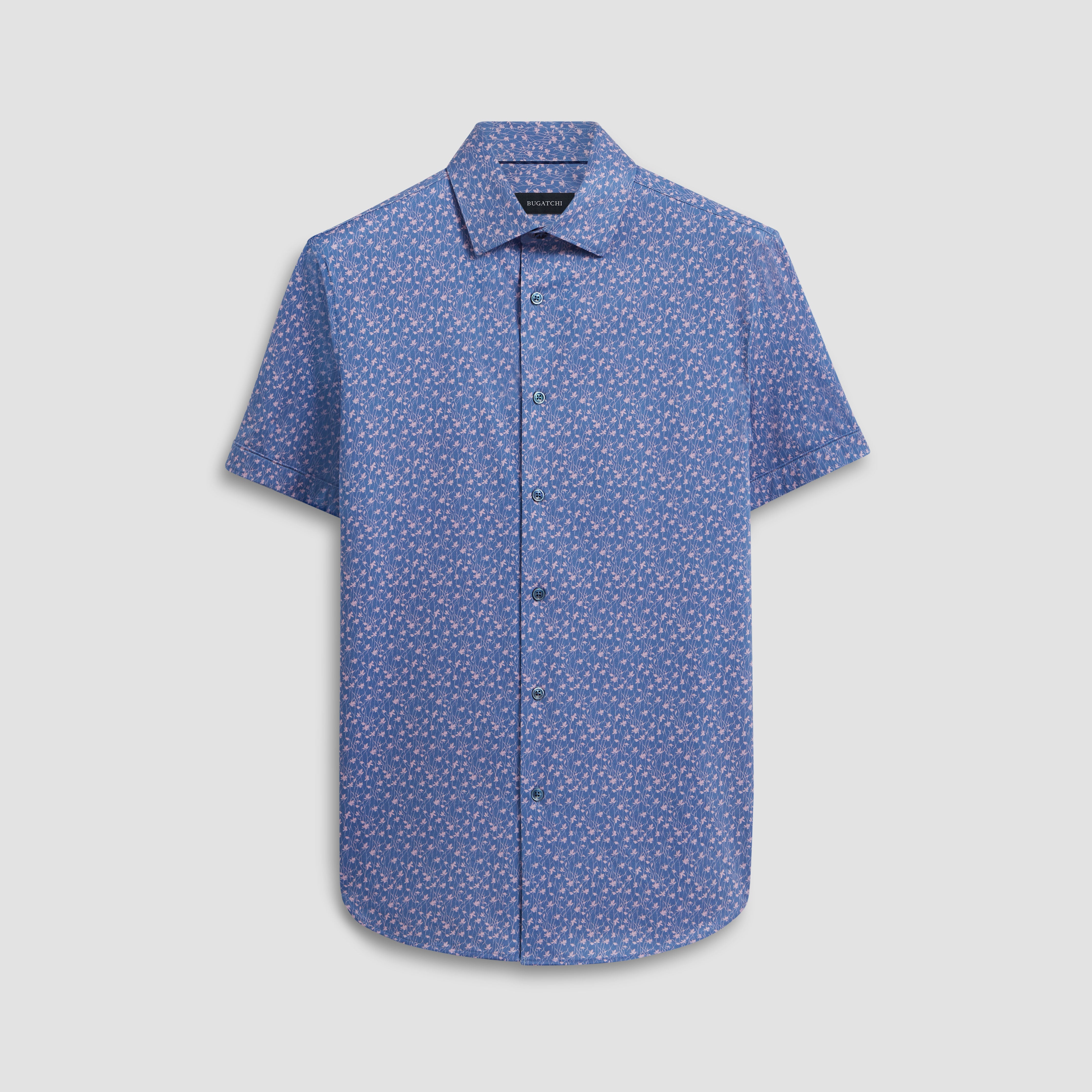 Bugatchi - Miles OoohCotton® Long-Sleeve Shirt – Platinum Leaf Print