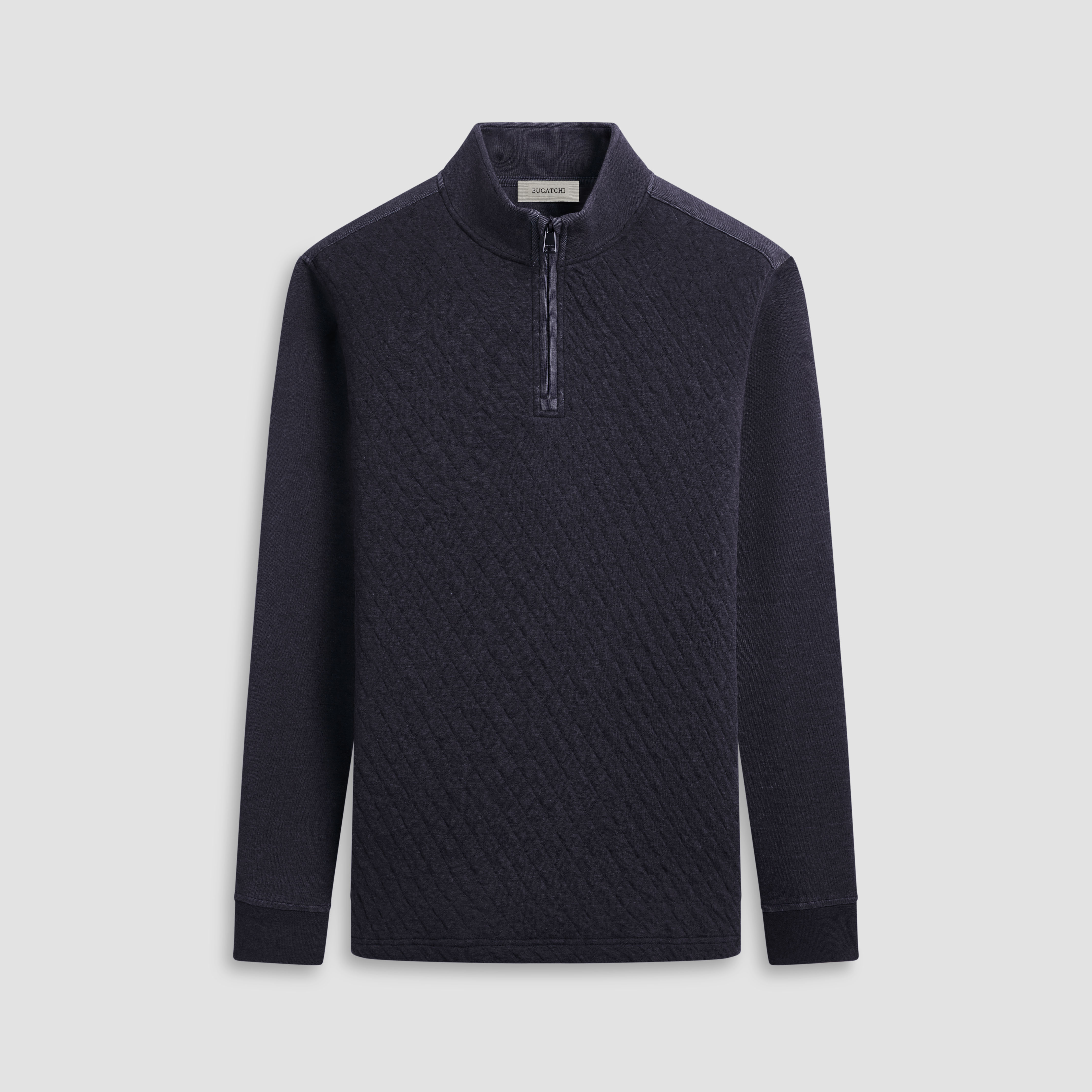 Blue Quarter Zip Pullover with Gingham Trim by Mud Pie main image 0