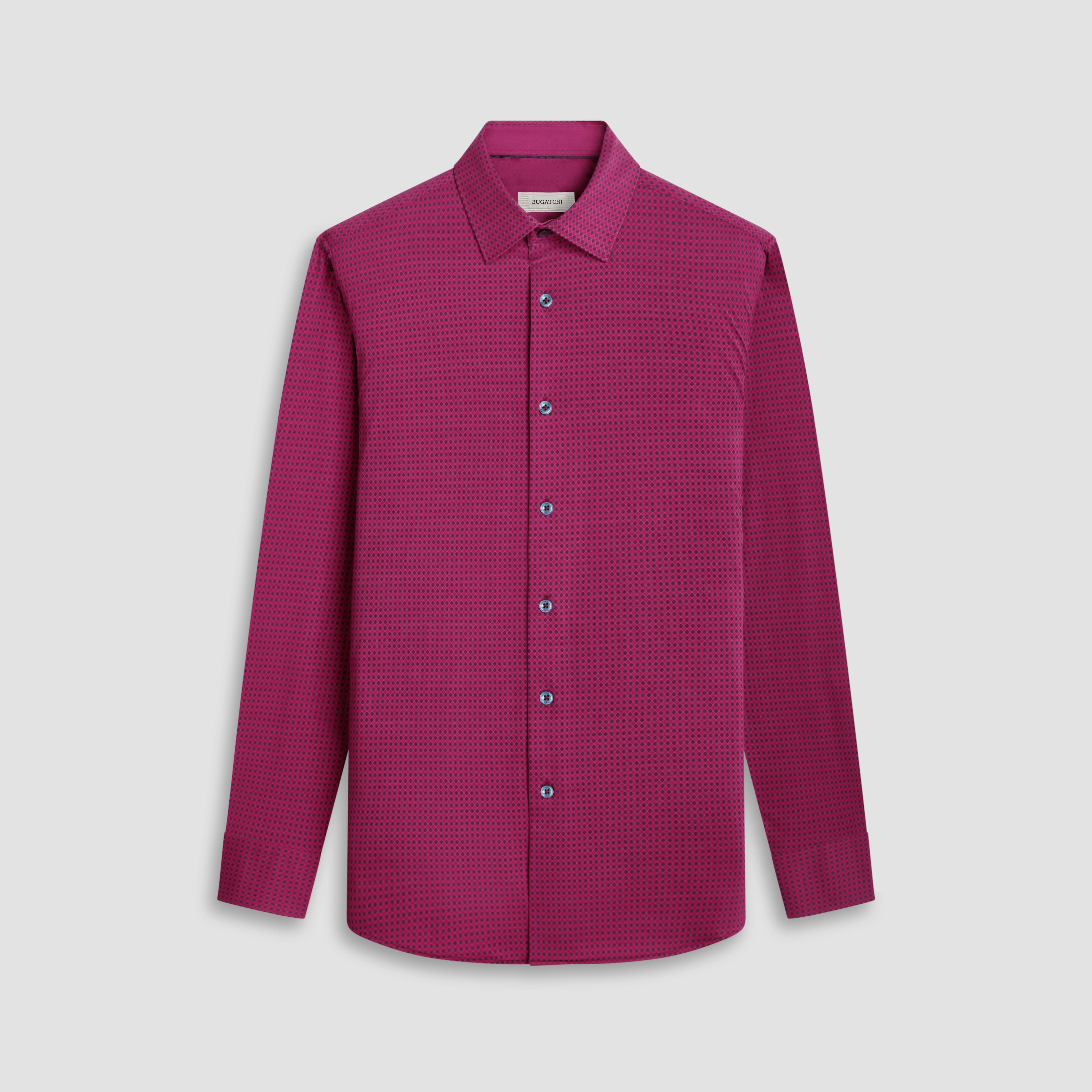 Bugatchi - OoohCotton® Double-Sided Floral & Geometric Shirt - Air Blue