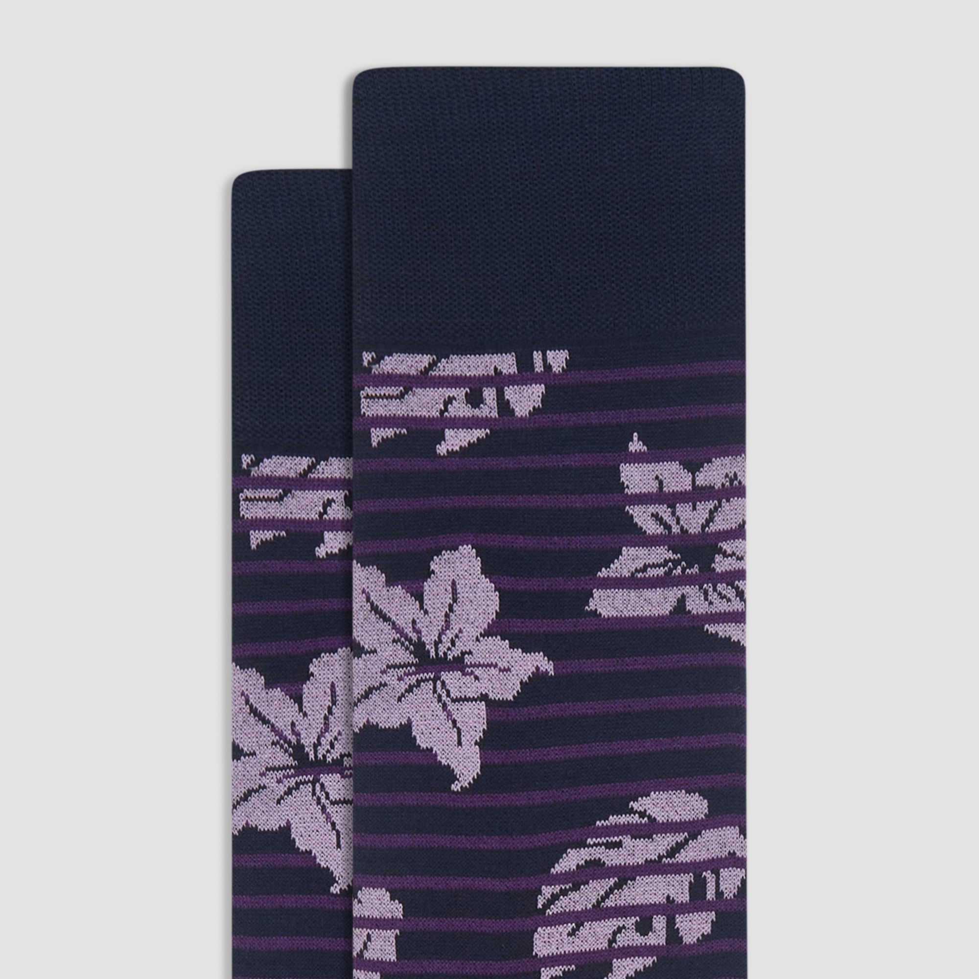 Striped Floral Mid-Calf Socks