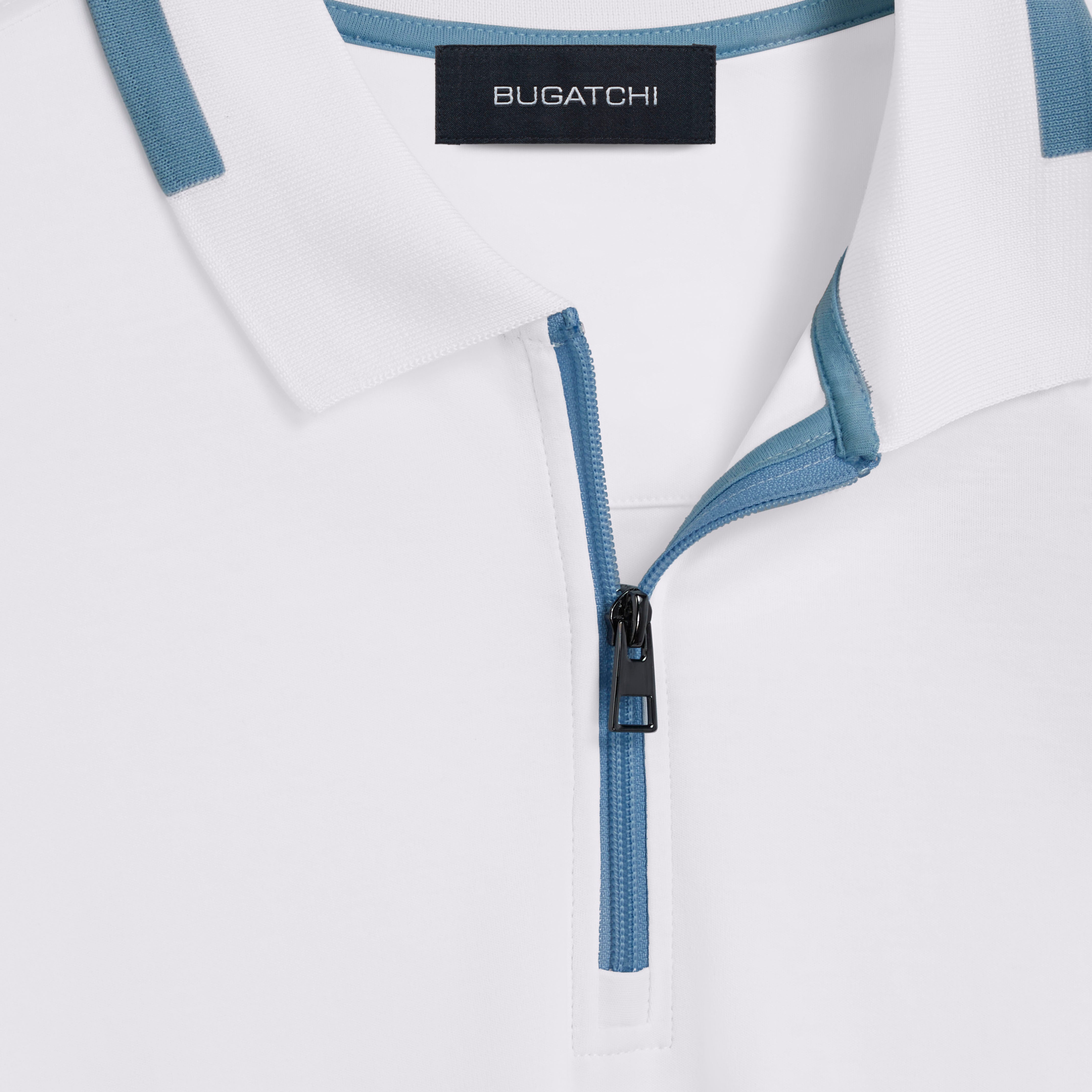 Quarter Zip Polo Shirt in White – BUGATCHI