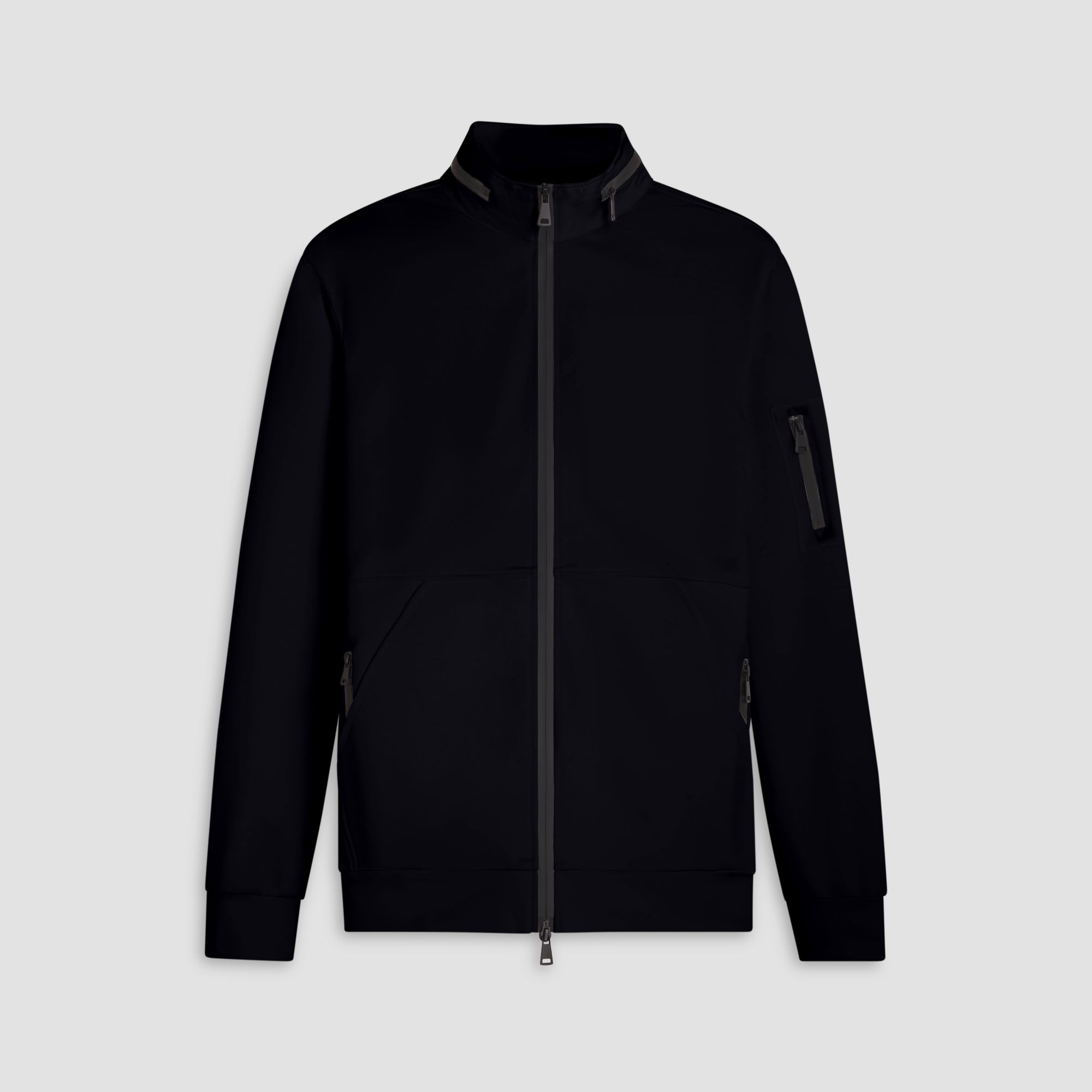 Mock Neck Jacket With Stow-Away Hood