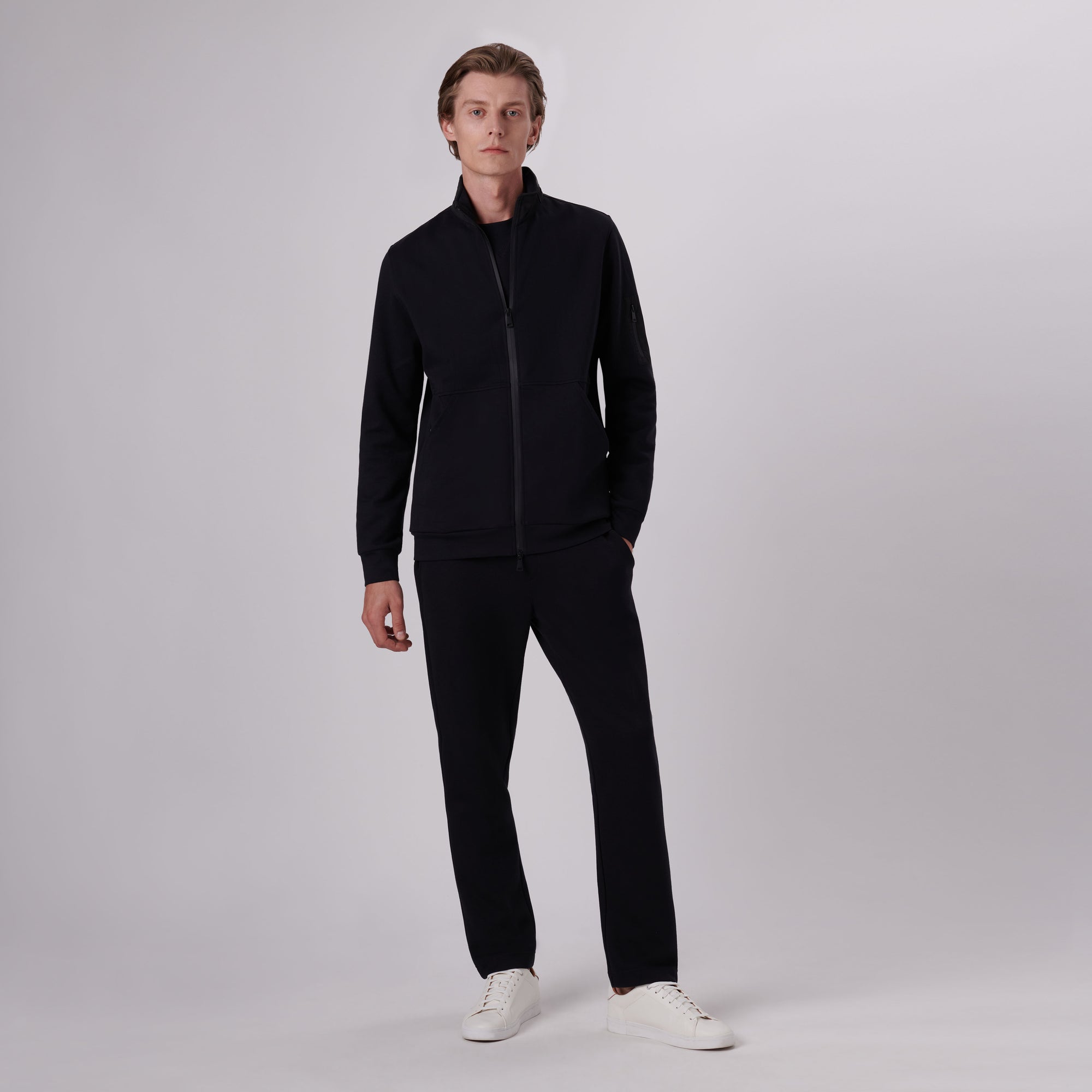 Mock Neck Jacket With Stow-Away Hood