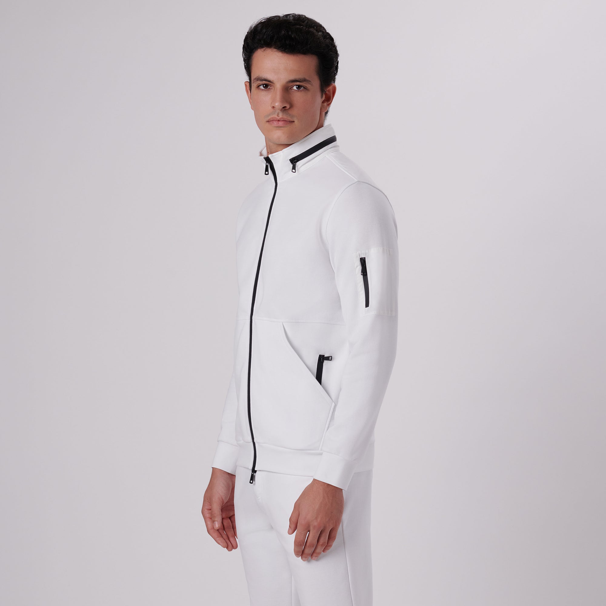 Mock Neck Jacket With Stow-Away Hood