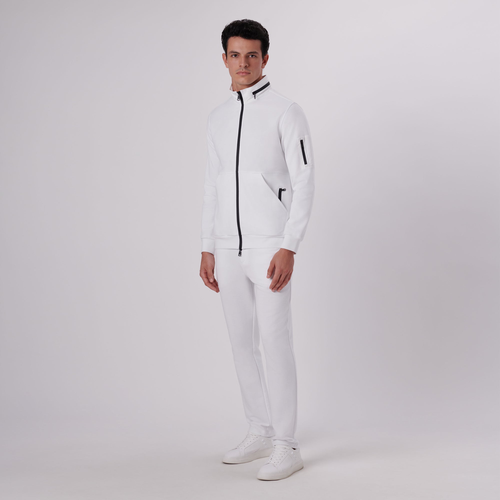 Mock Neck Jacket With Stow-Away Hood