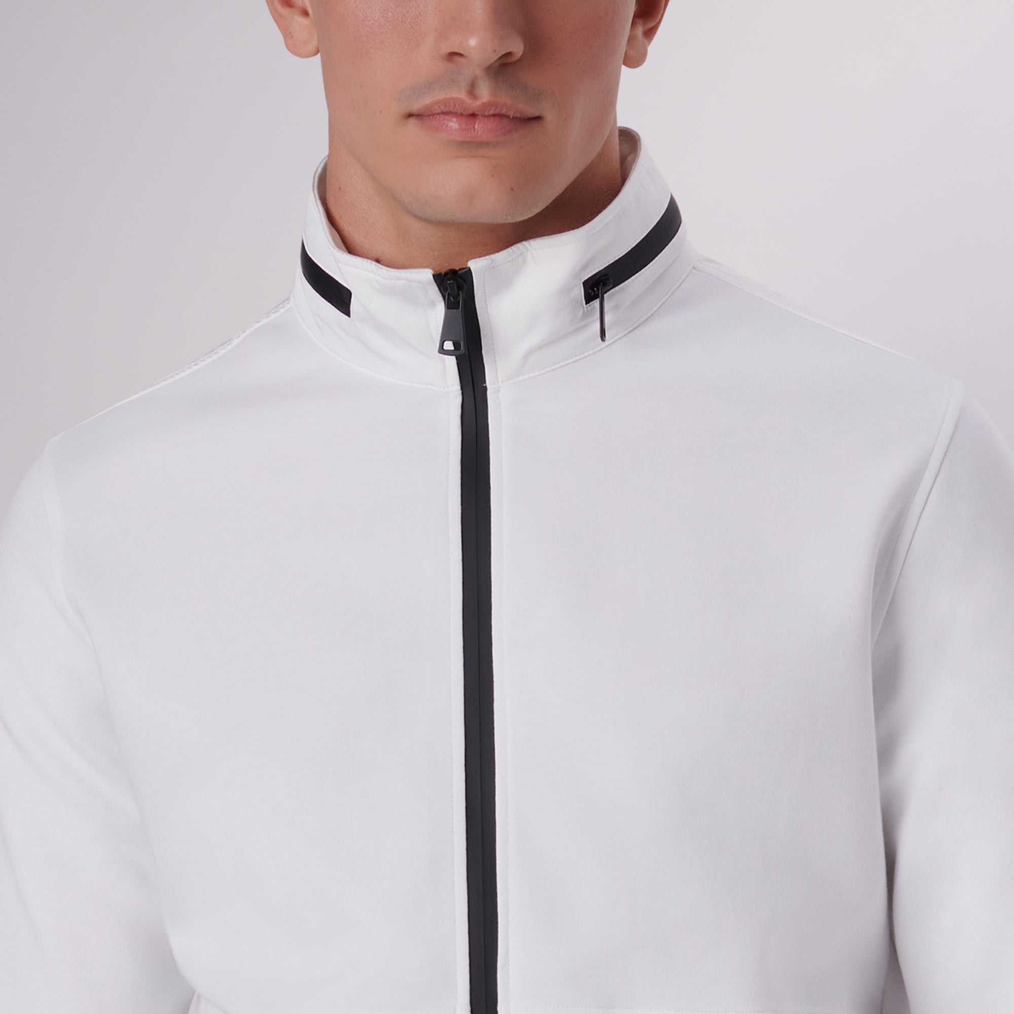 Mock Neck Jacket With Stow-Away Hood