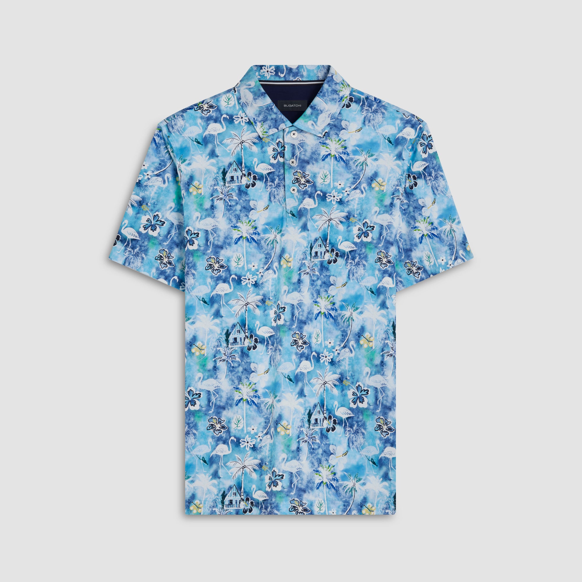 Hendrix Flamingo Floral Print Polo Shirt