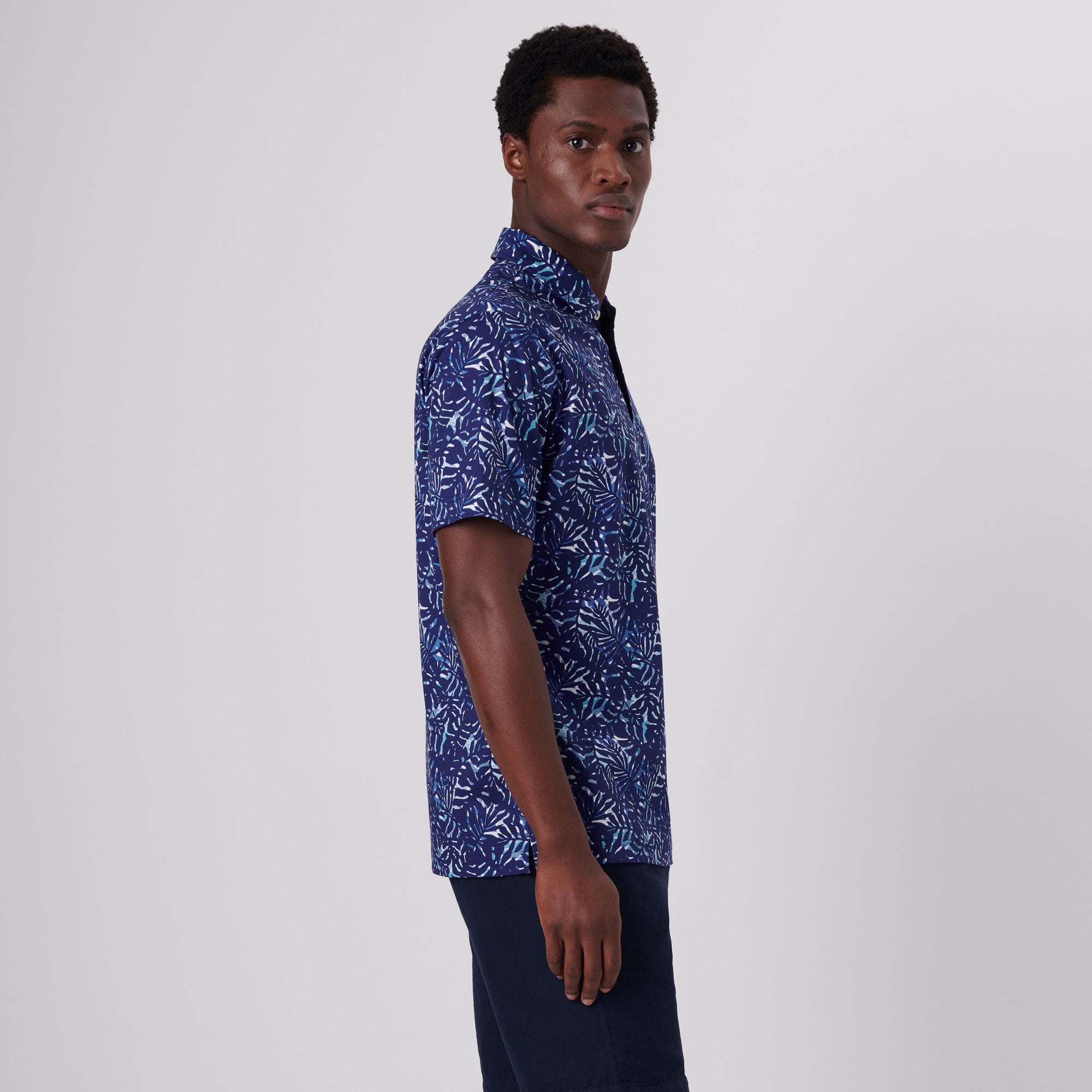 Hendrix Leaf Print Polo Shirt