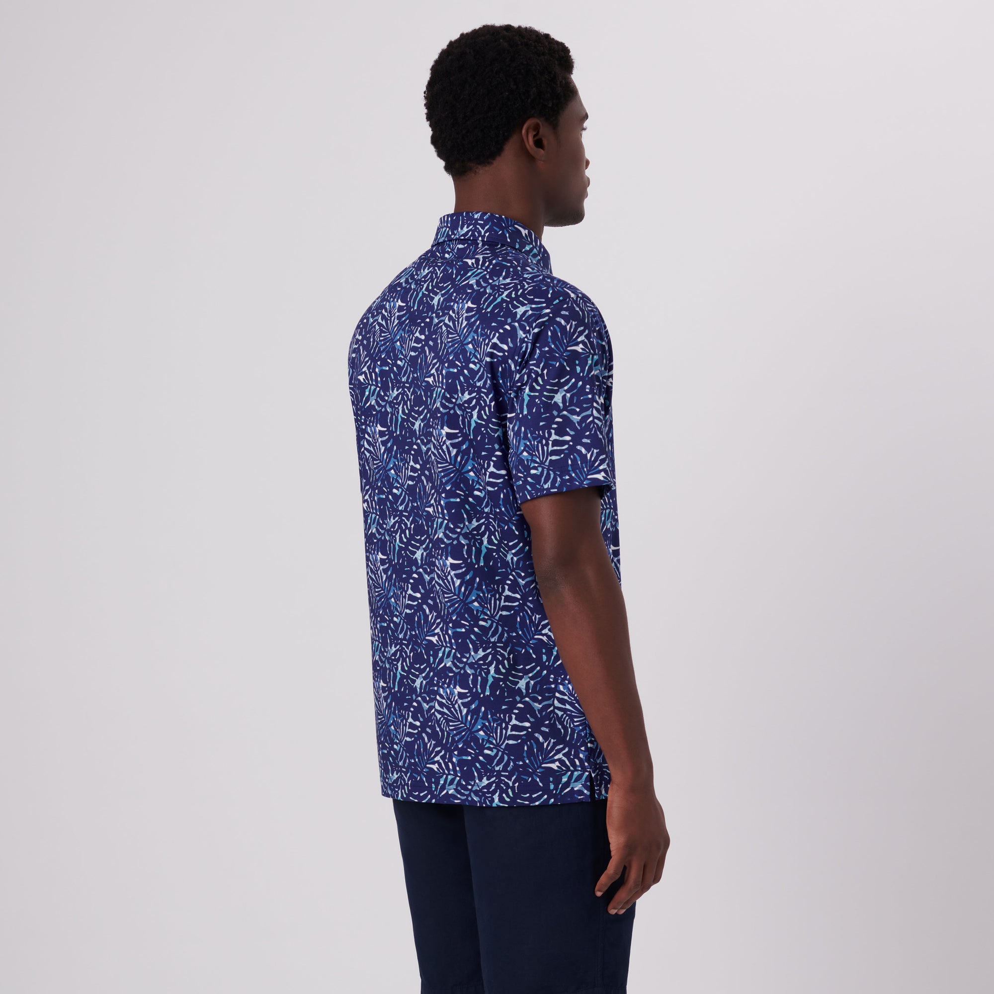 Hendrix Leaf Print Polo Shirt