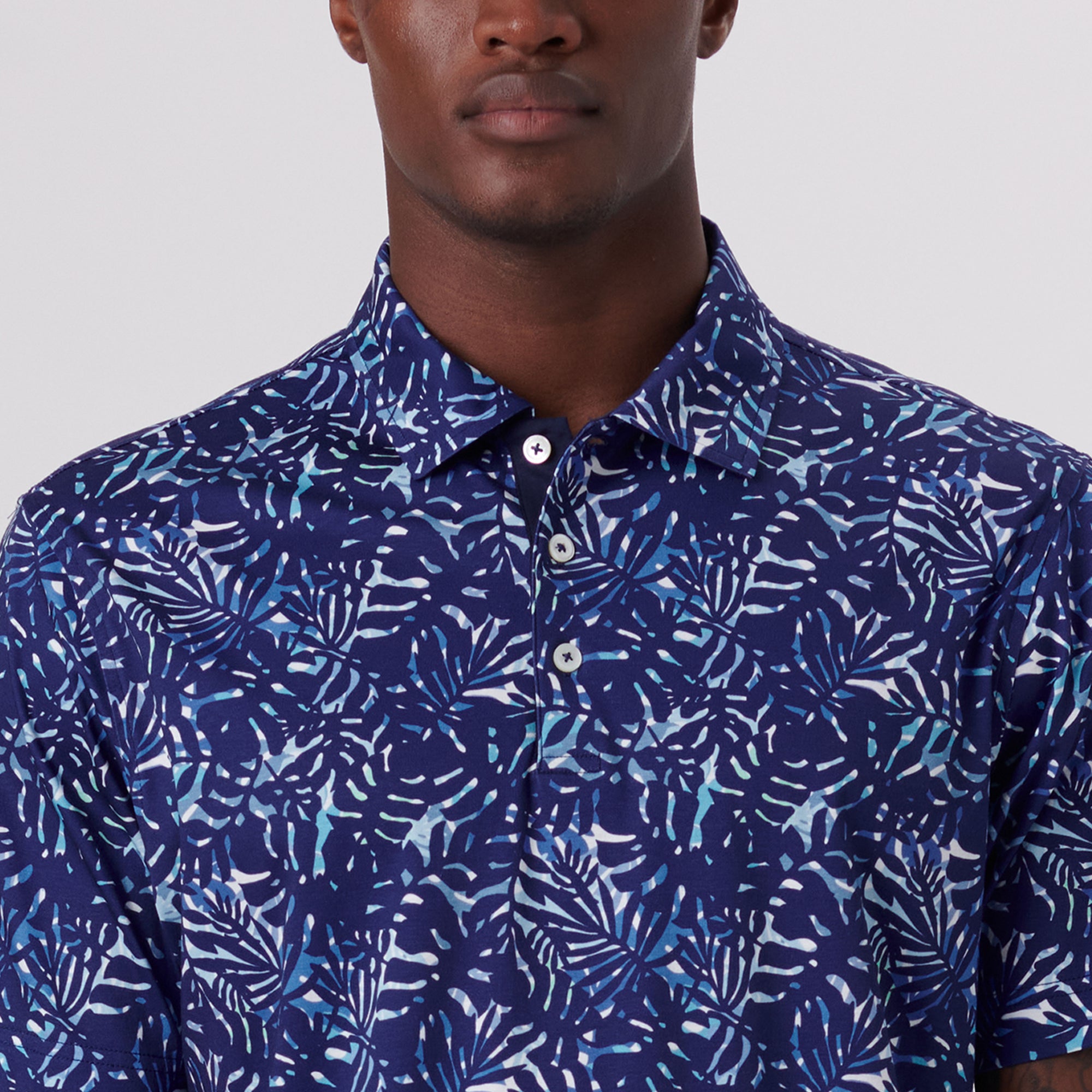 Hendrix Leaf Print Polo Shirt