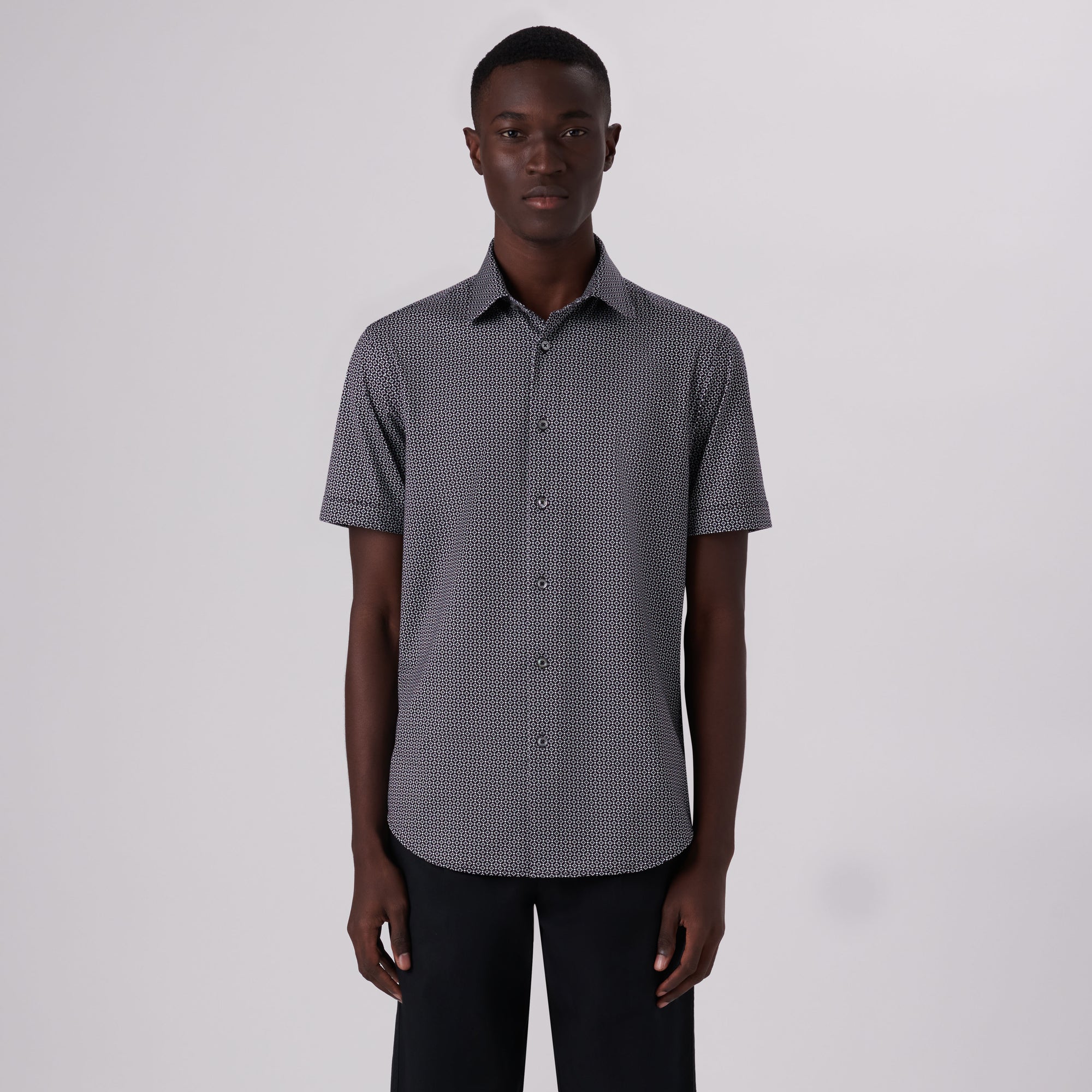 Miles Diamond Print OoohCotton Short Sleeve Shirt