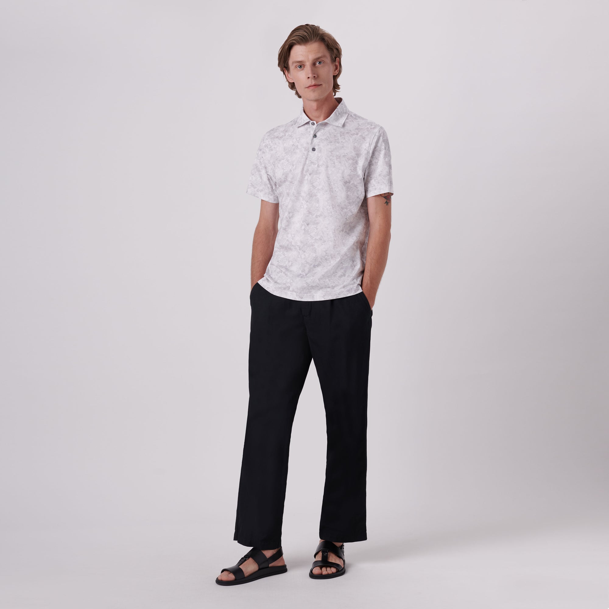 Victor Leaf Print OoohCotton Polo
