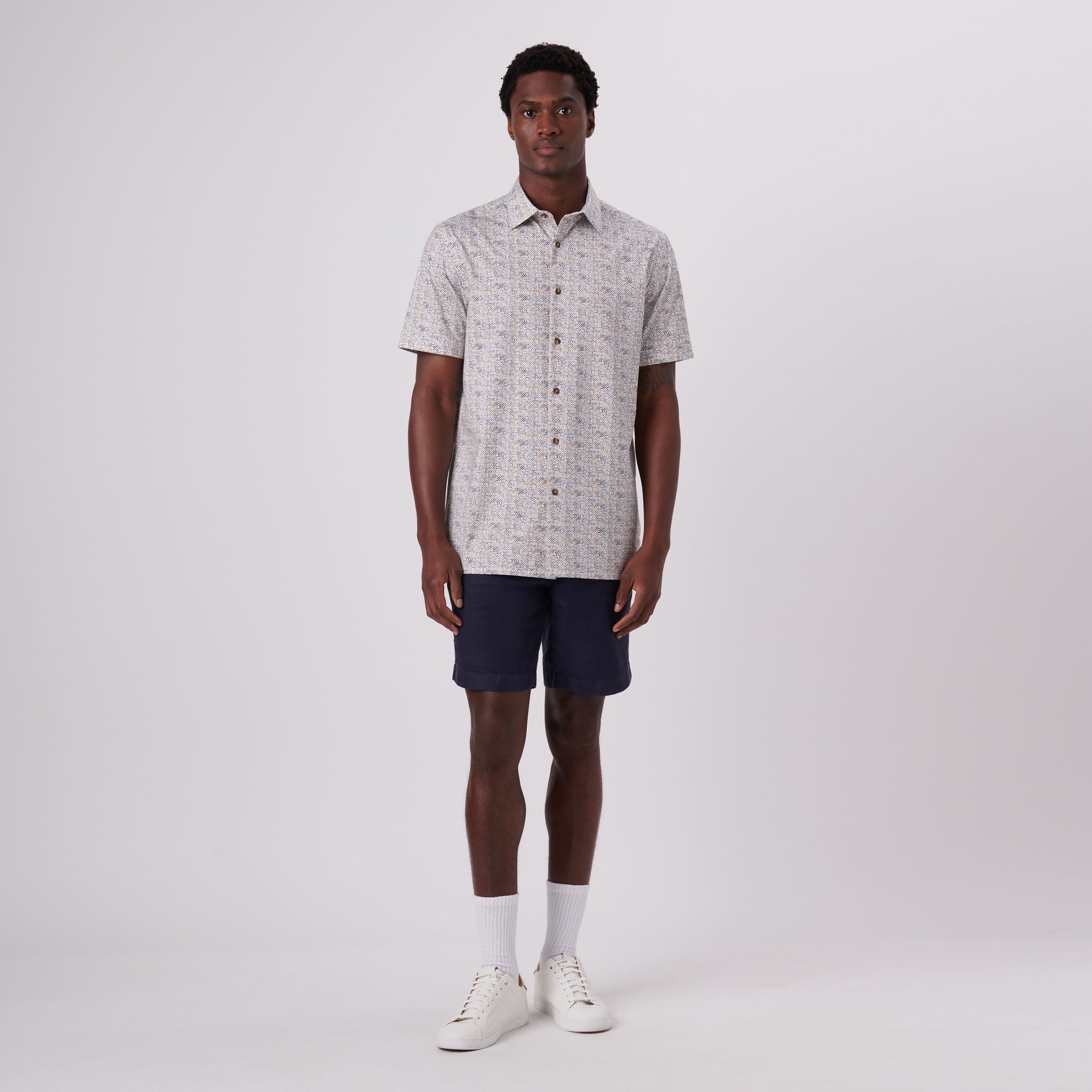 Milo Mosaic Print OoohCotton Short Sleeve Shirt