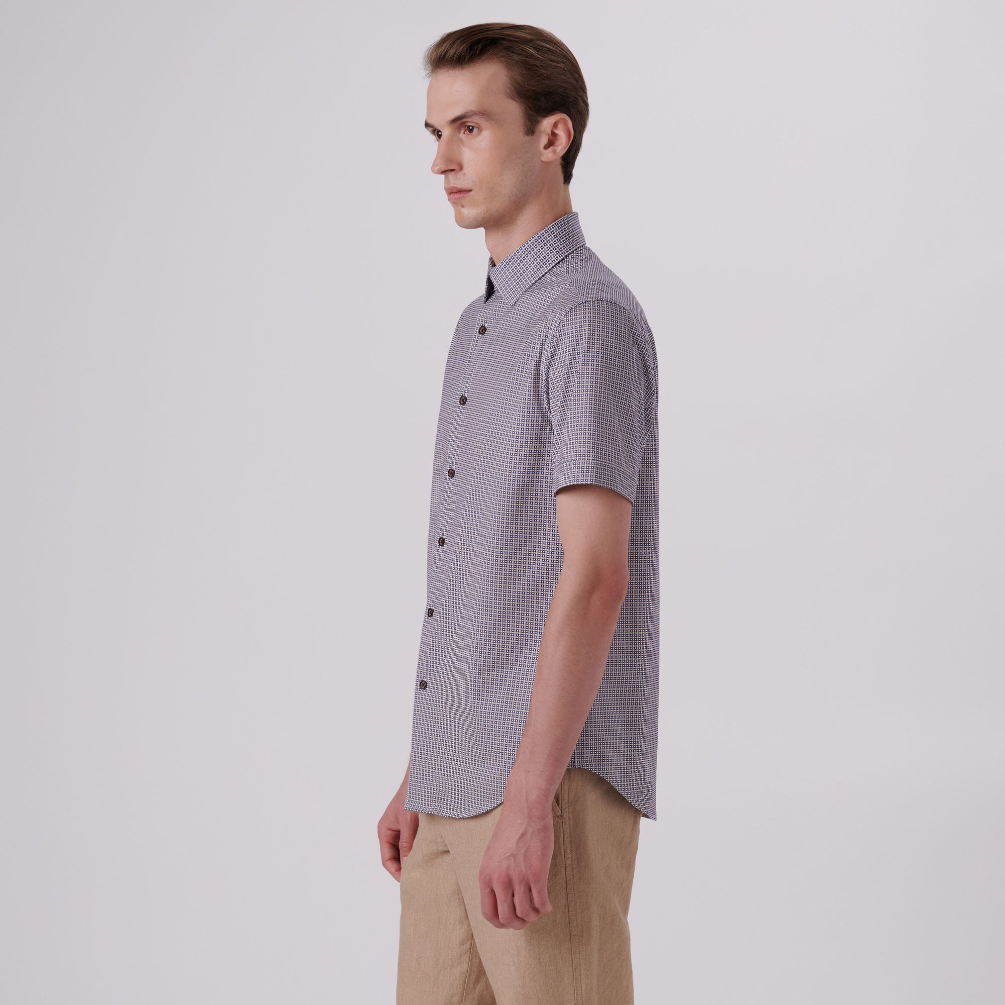 Miles Geometric Print OoohCotton Short Sleeve Shirt