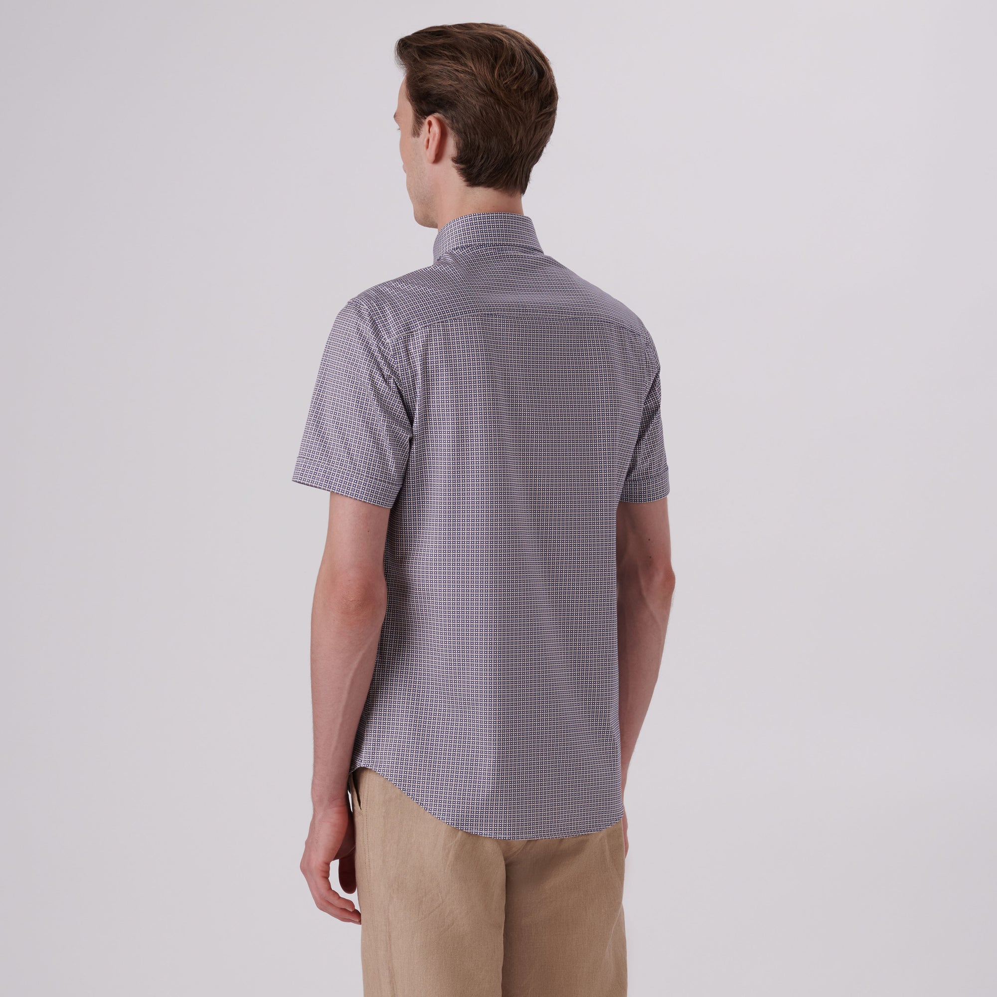 Miles Geometric Print OoohCotton Short Sleeve Shirt