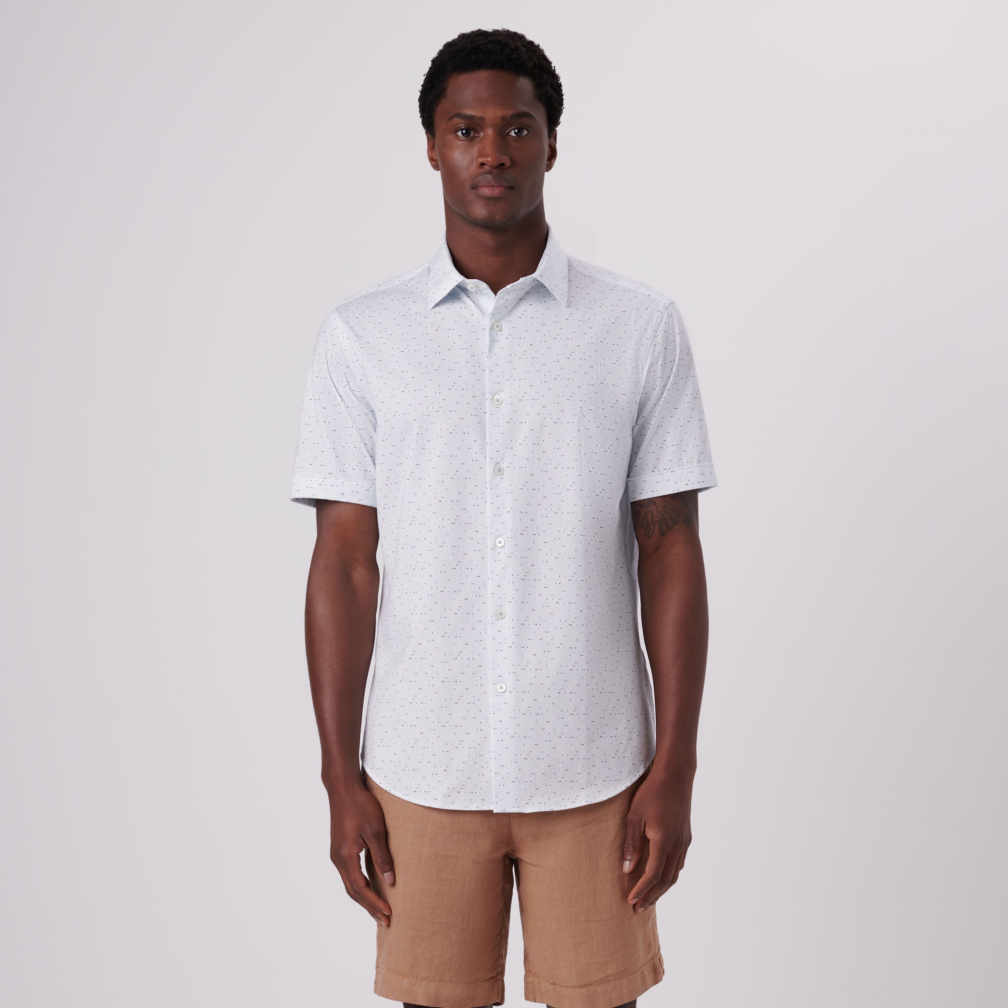 Miles Geometric Print OoohCotton Short Sleeve Shirt