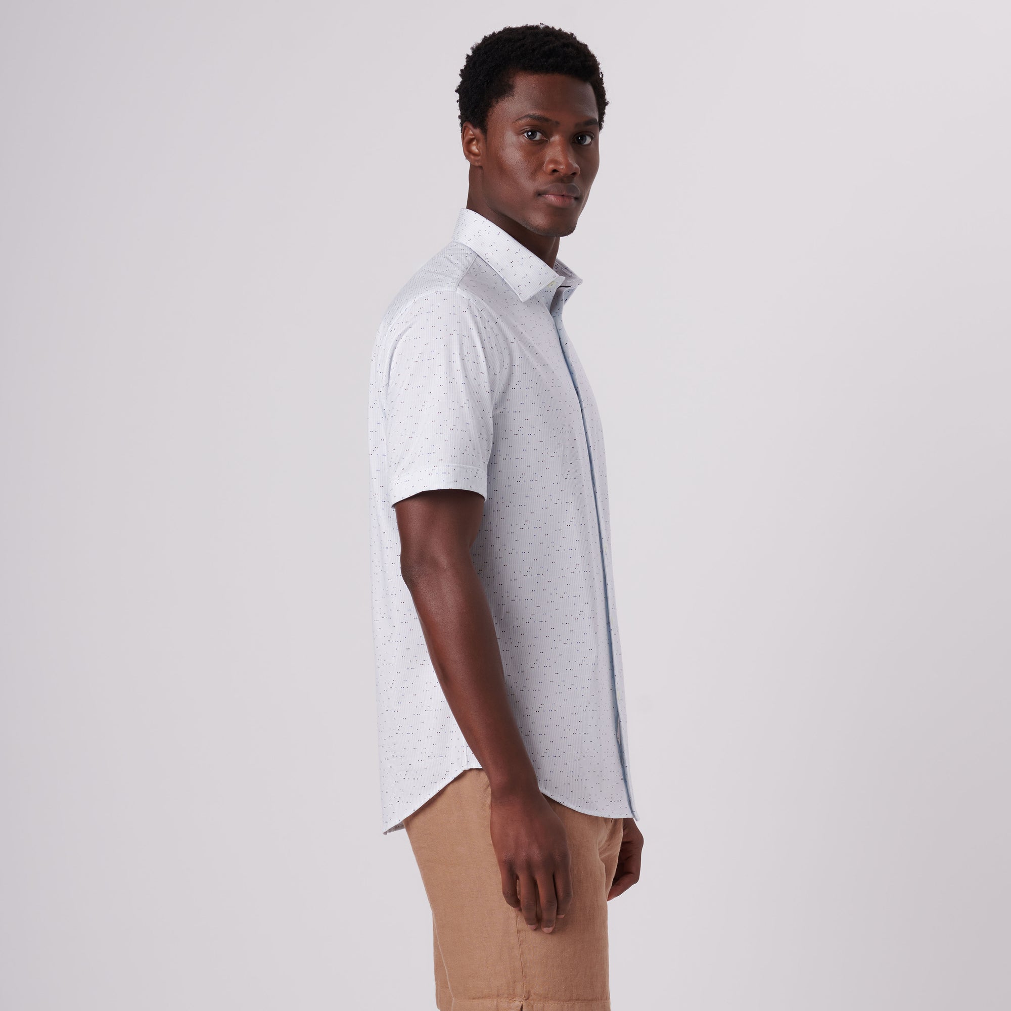 Miles Geometric Print OoohCotton Short Sleeve Shirt