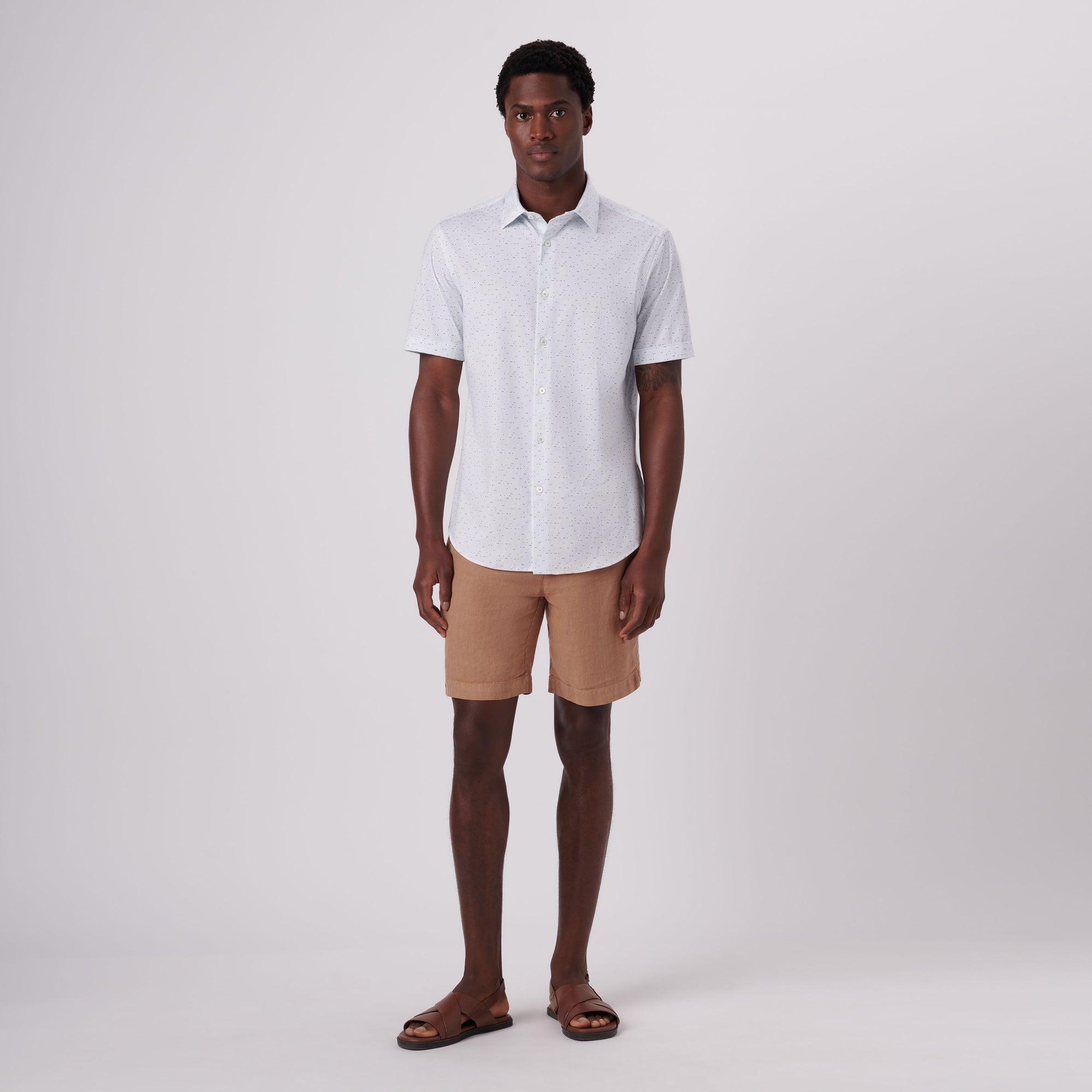 Miles Geometric Print OoohCotton Short Sleeve Shirt