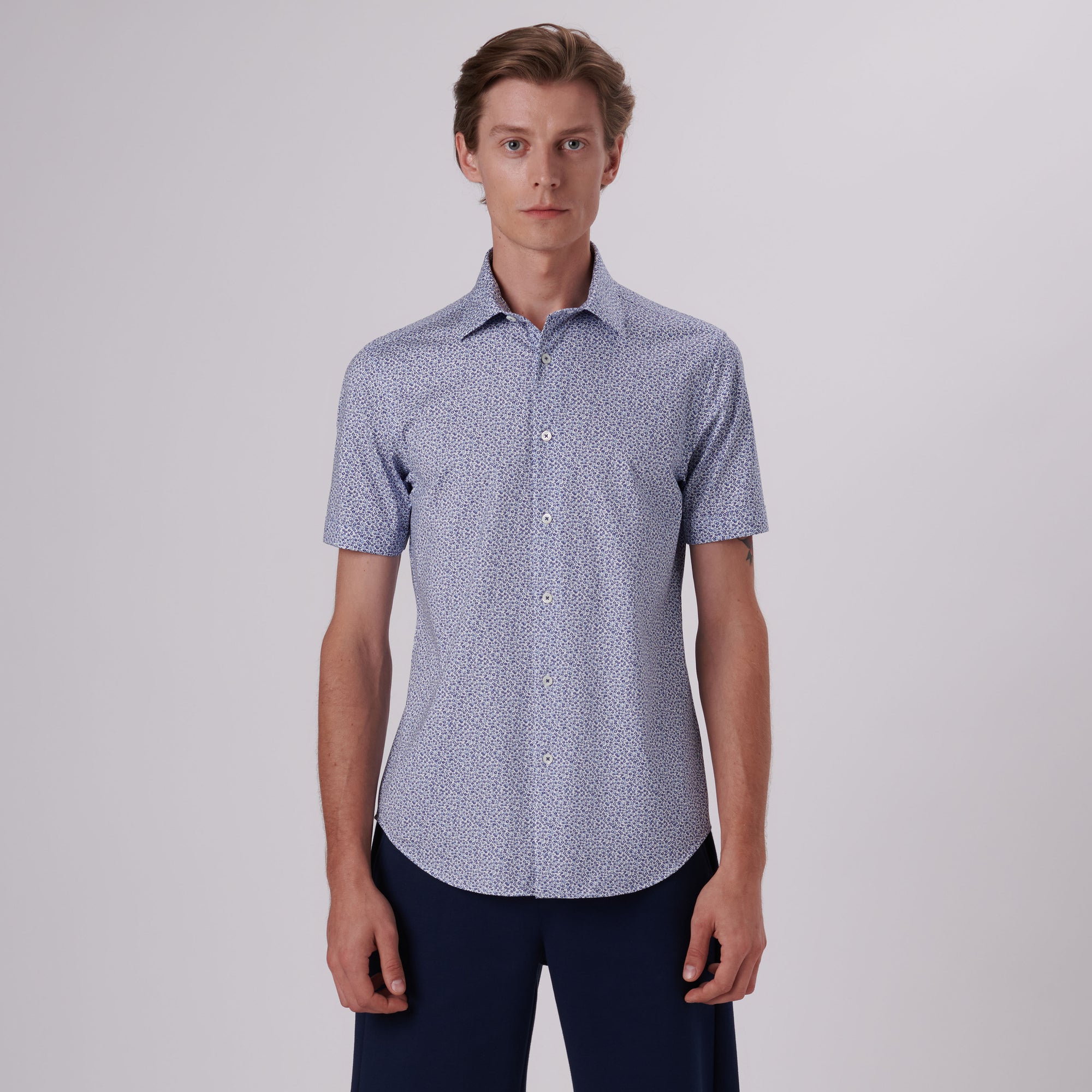 Miles Floral Print OoohCotton Short Sleeve Shirt