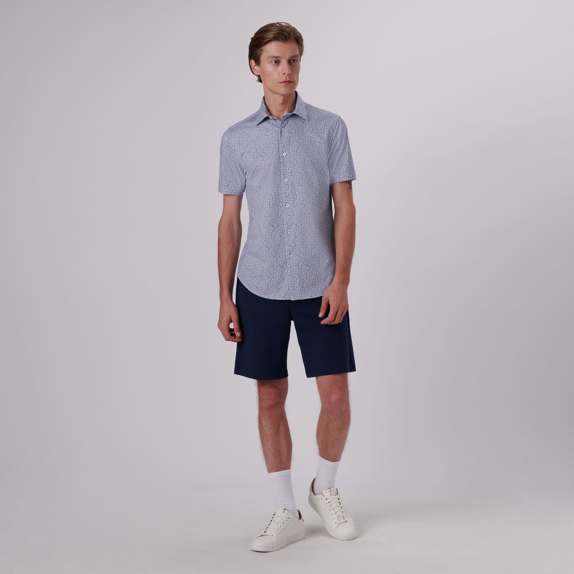 Miles Floral Print OoohCotton Short Sleeve Shirt