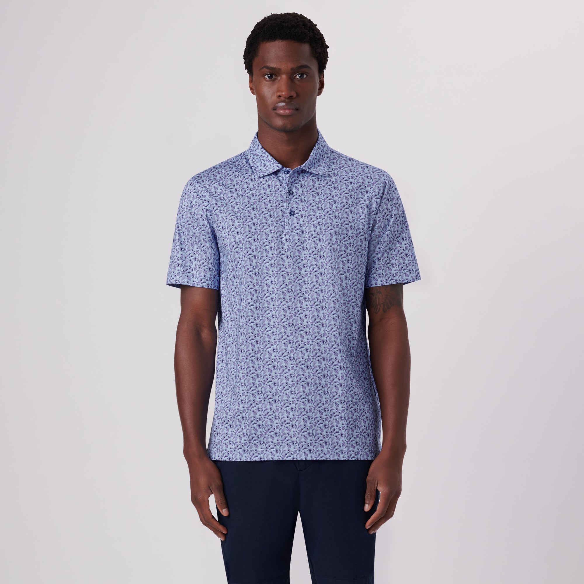 Victor Leaf Print OoohCotton Polo