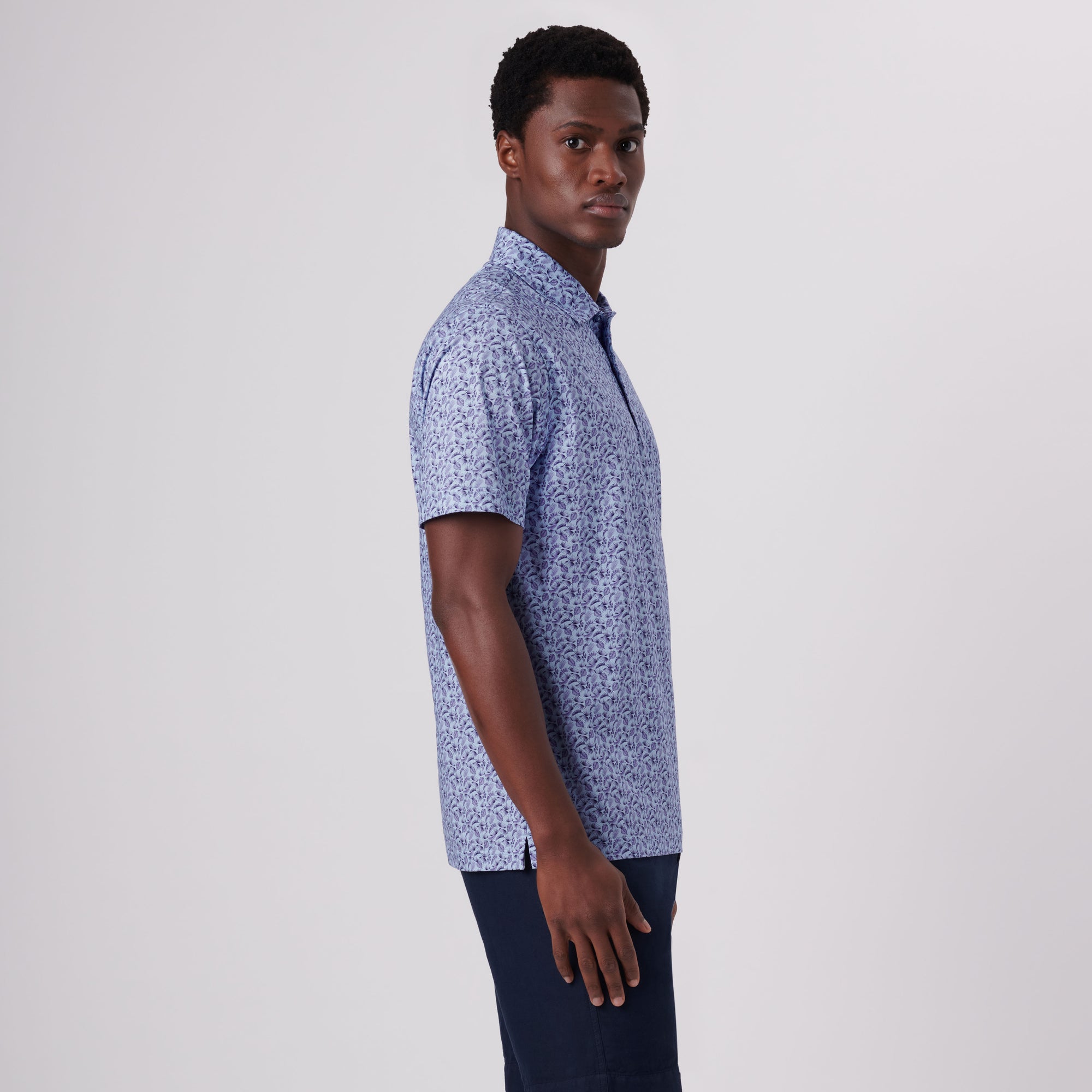 Victor Leaf Print OoohCotton Polo