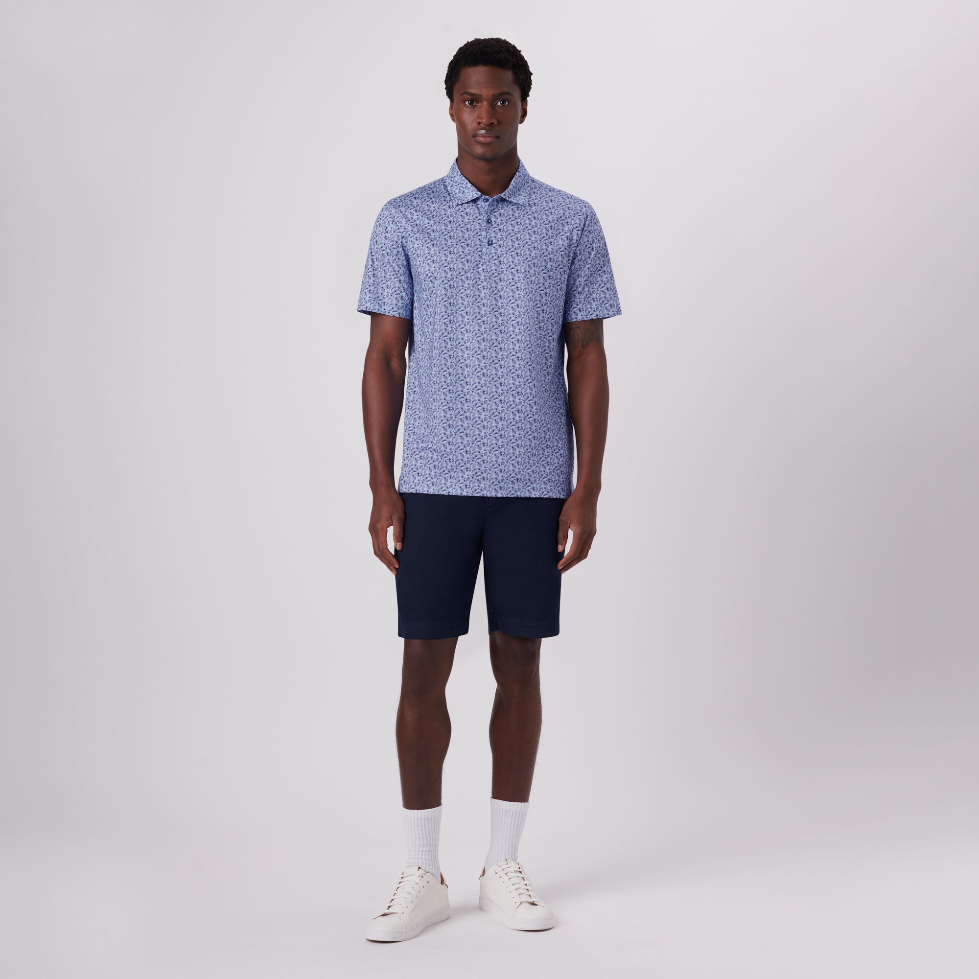 Victor Leaf Print OoohCotton Polo