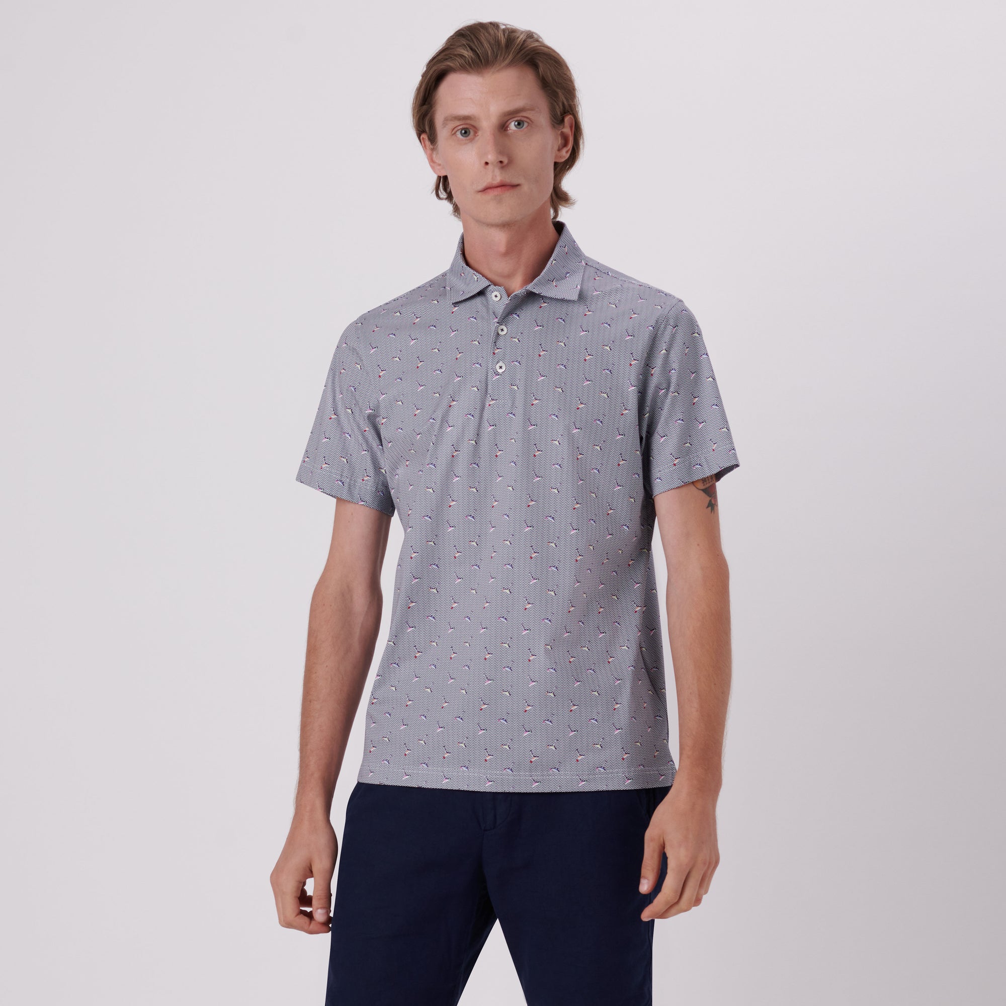 Victor Cocktails Print OoohCotton Polo