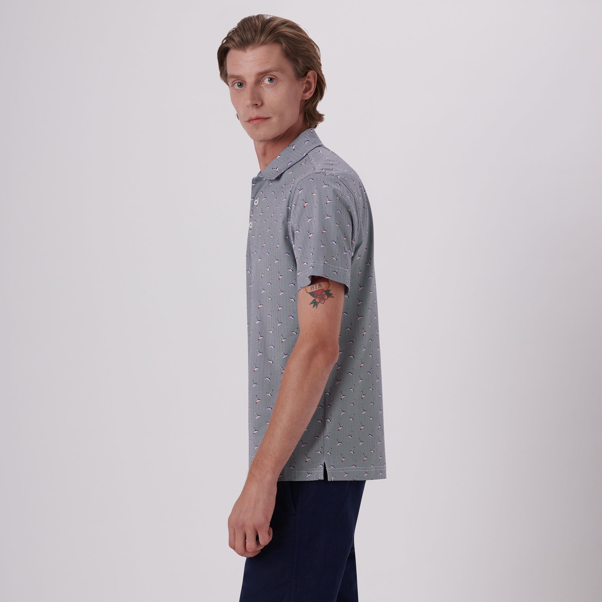 Victor Cocktails Print OoohCotton Polo