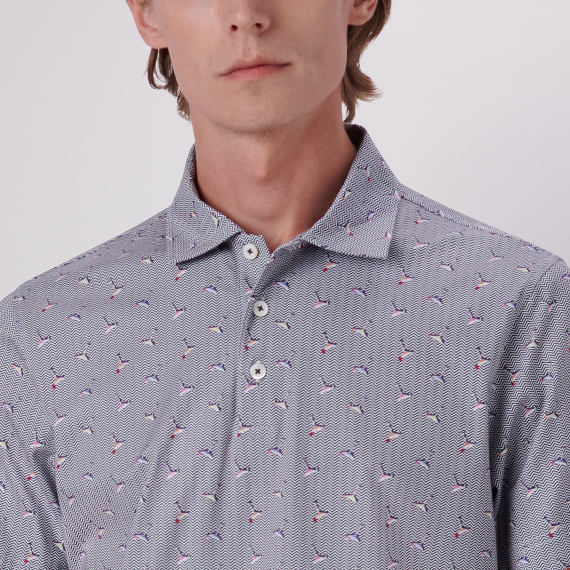 Victor Cocktails Print OoohCotton Polo