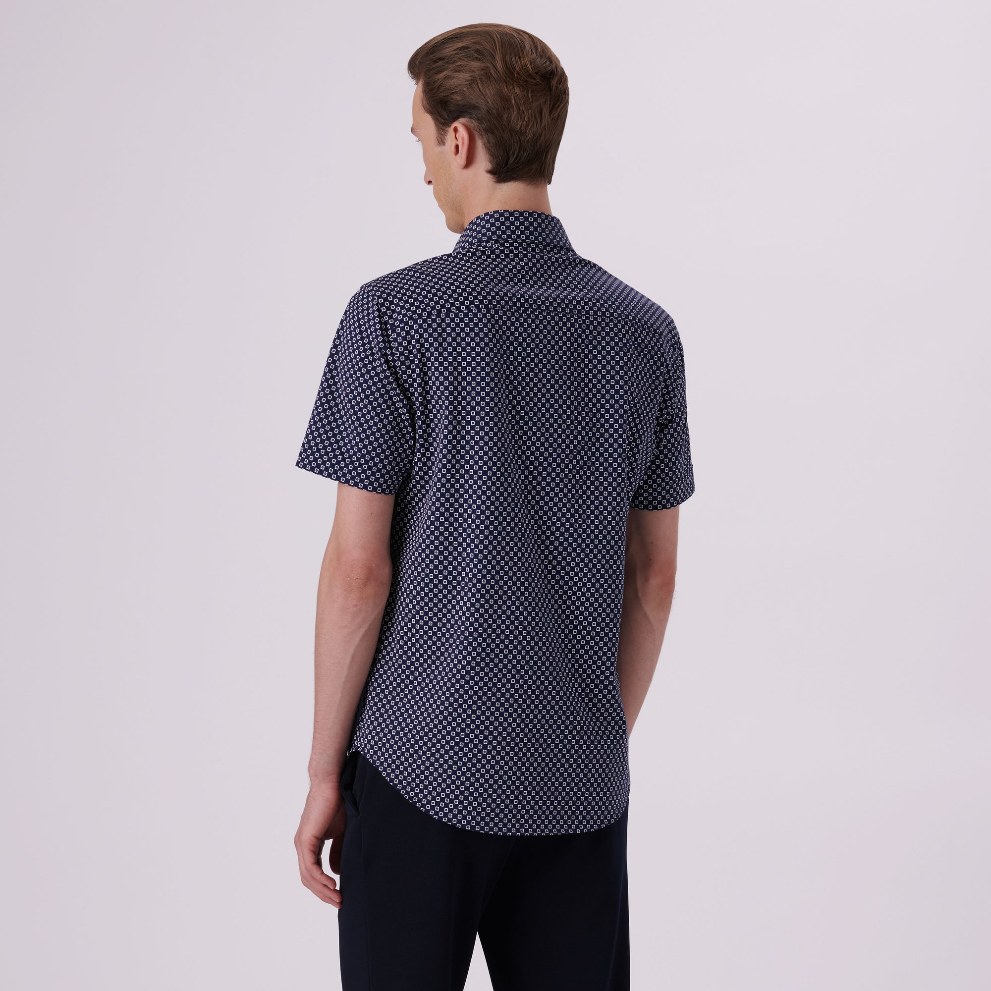 Miles Geometric Print OoohCotton Short Sleeve Shirt