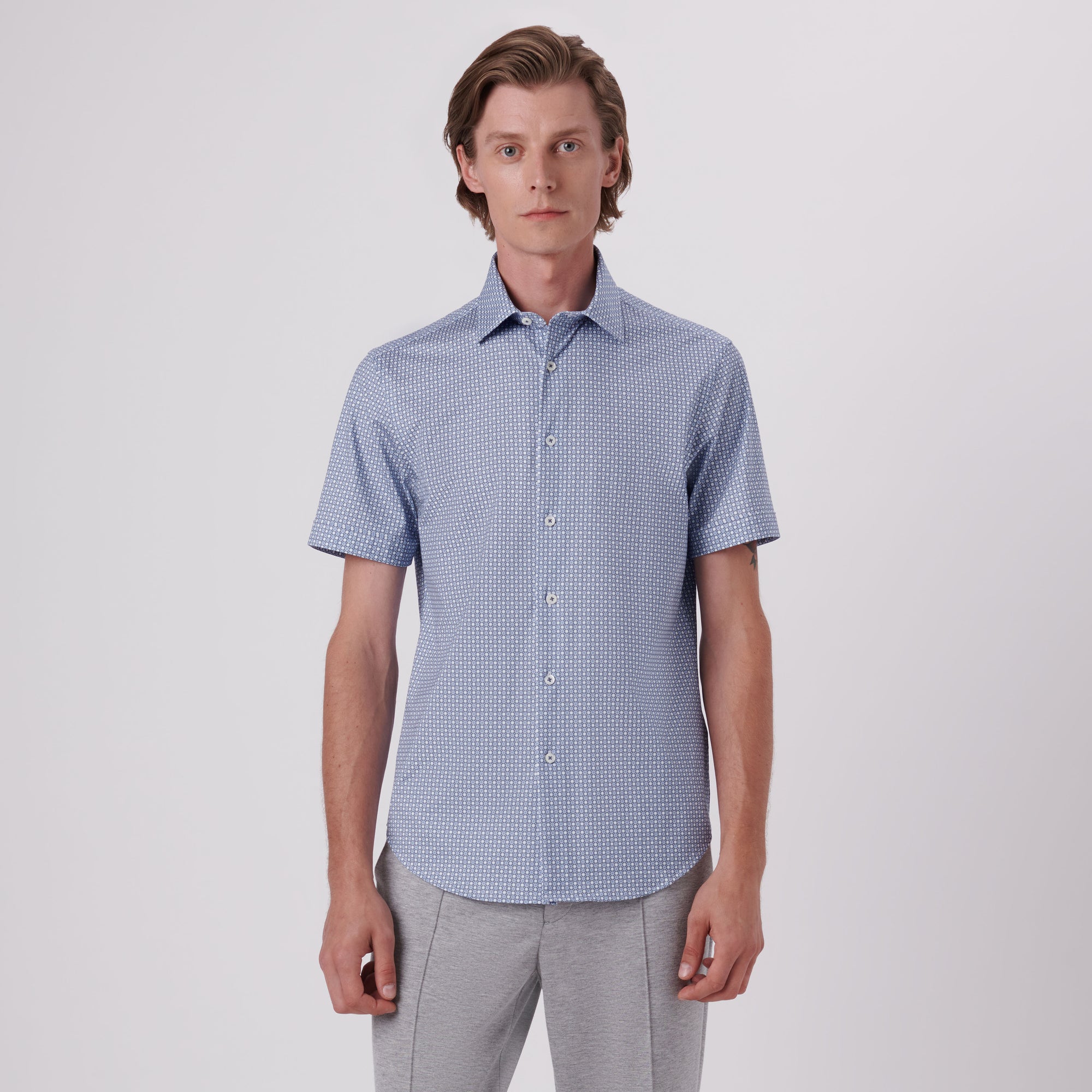 Miles Coin Dot Print OoohCotton Short Sleeve Shirt