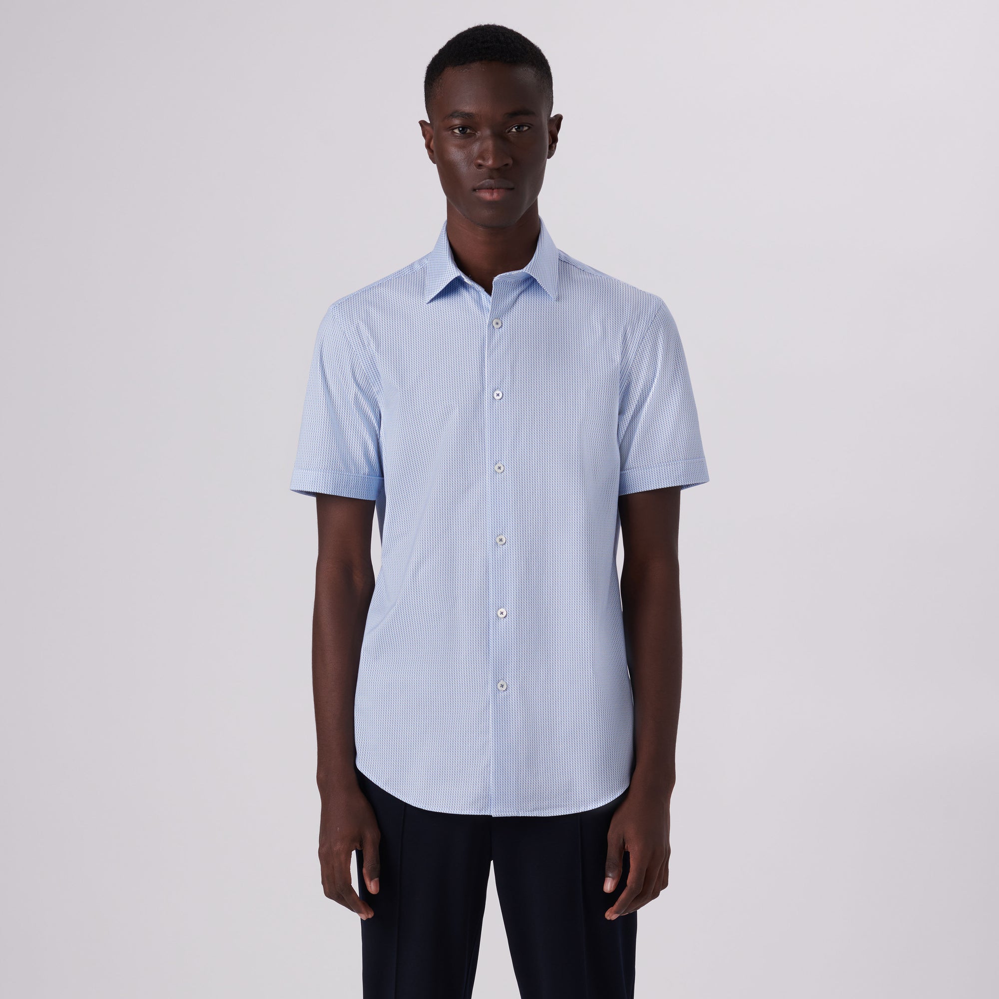 Miles Geometric Print OoohCotton Short Sleeve Shirt