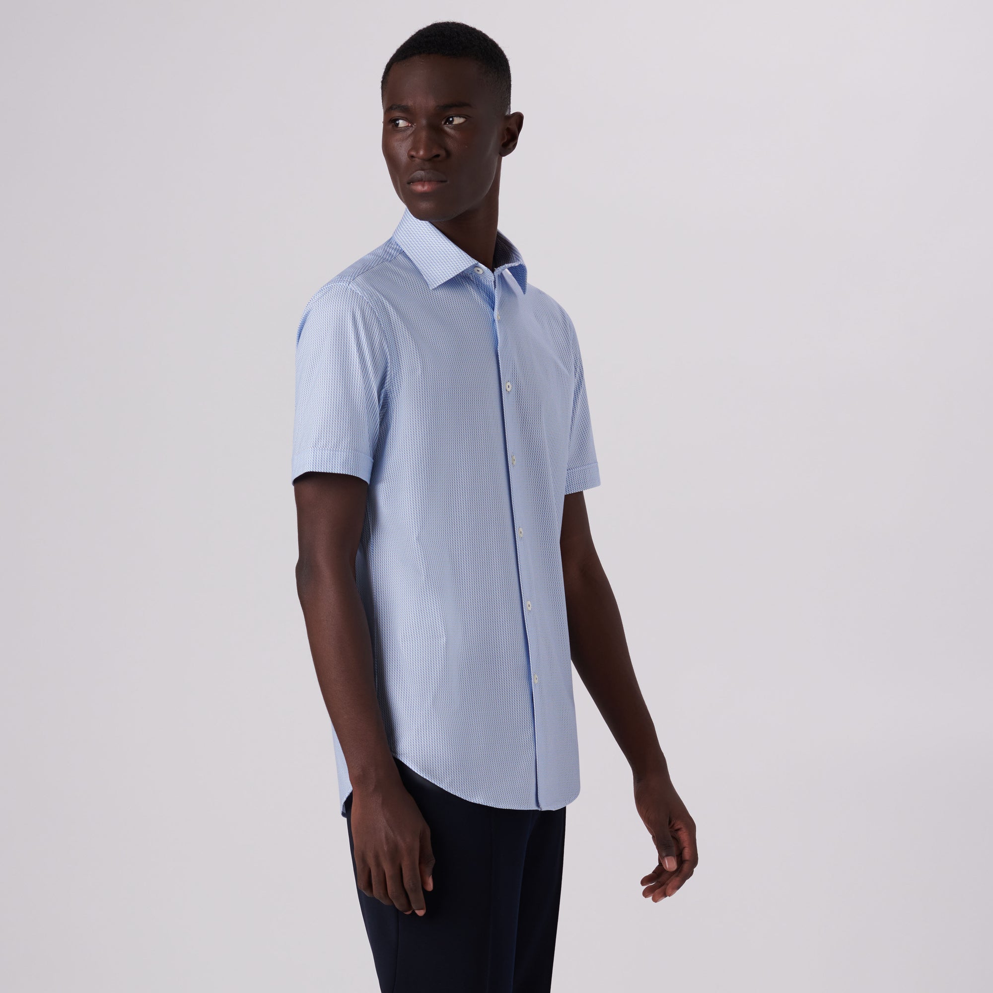 Miles Geometric Print OoohCotton Short Sleeve Shirt
