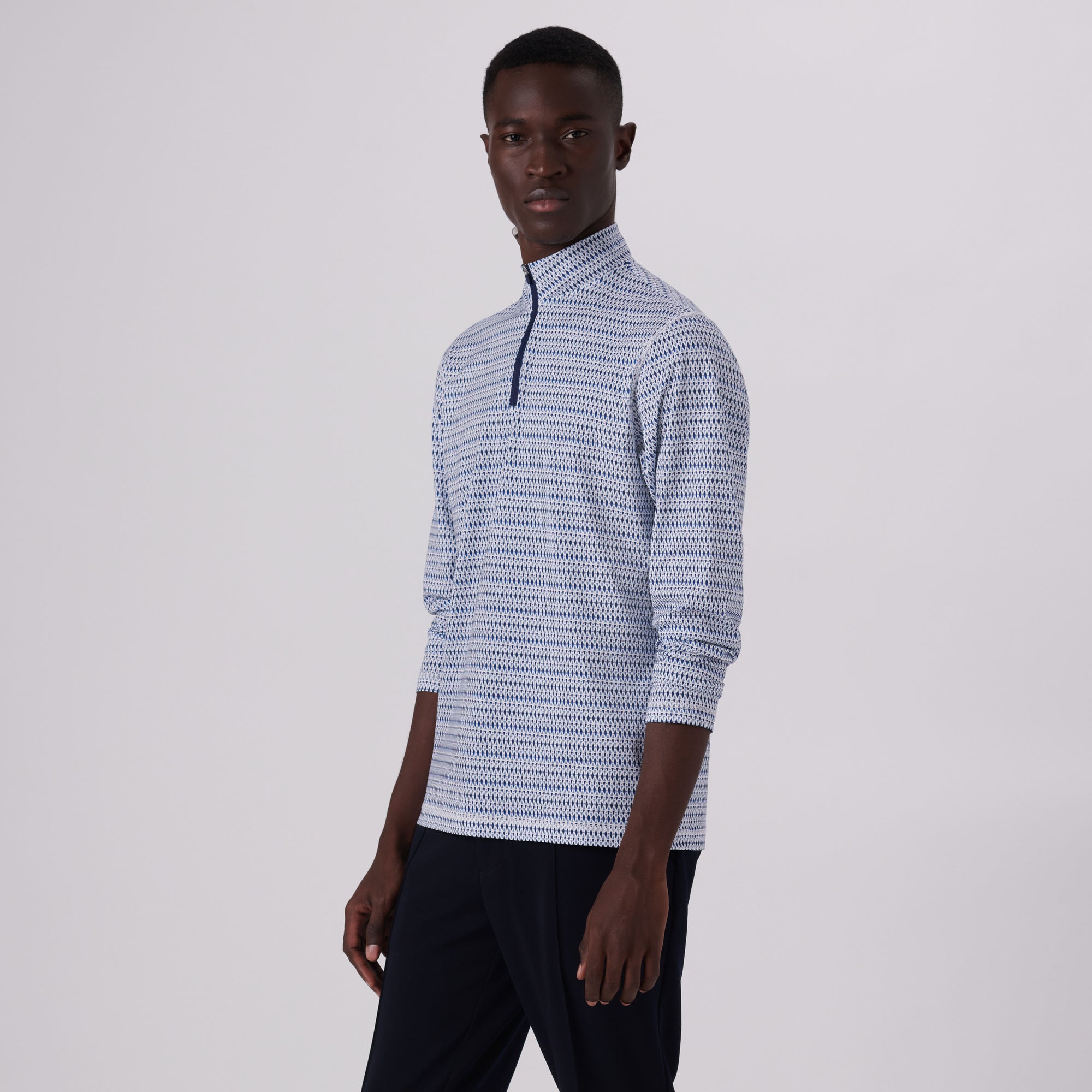 Anthony Harlequin Print OoohCotton Quarter Zip Pullover