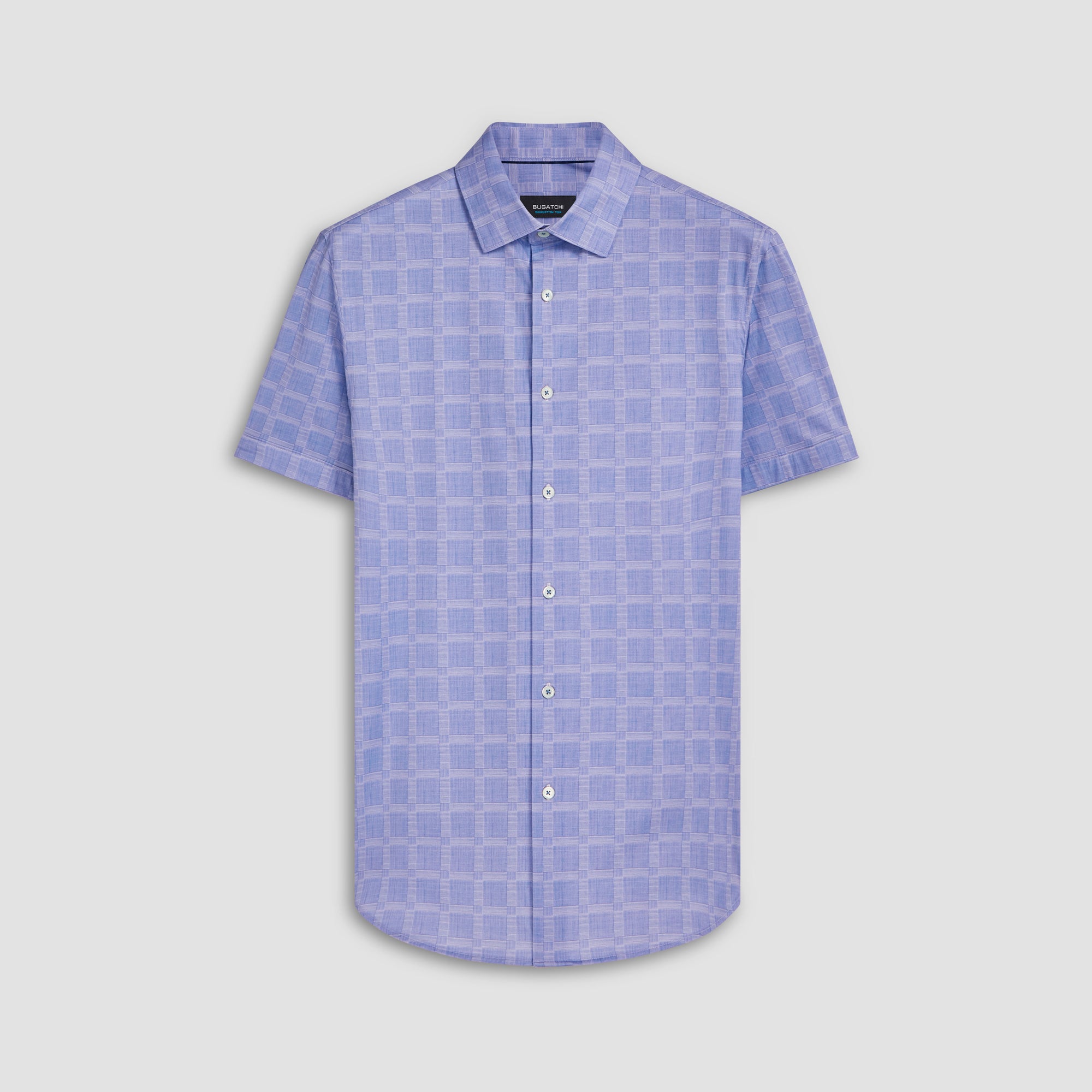 Miles Windowpane Check Print OoohCotton Short Sleeve Shirt