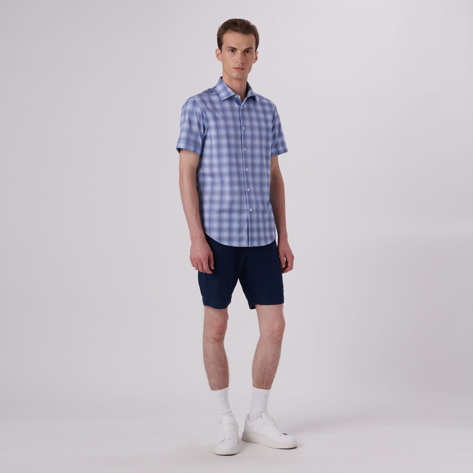 Miles Dupplin Check Print OoohCotton Short Sleeve Shirt