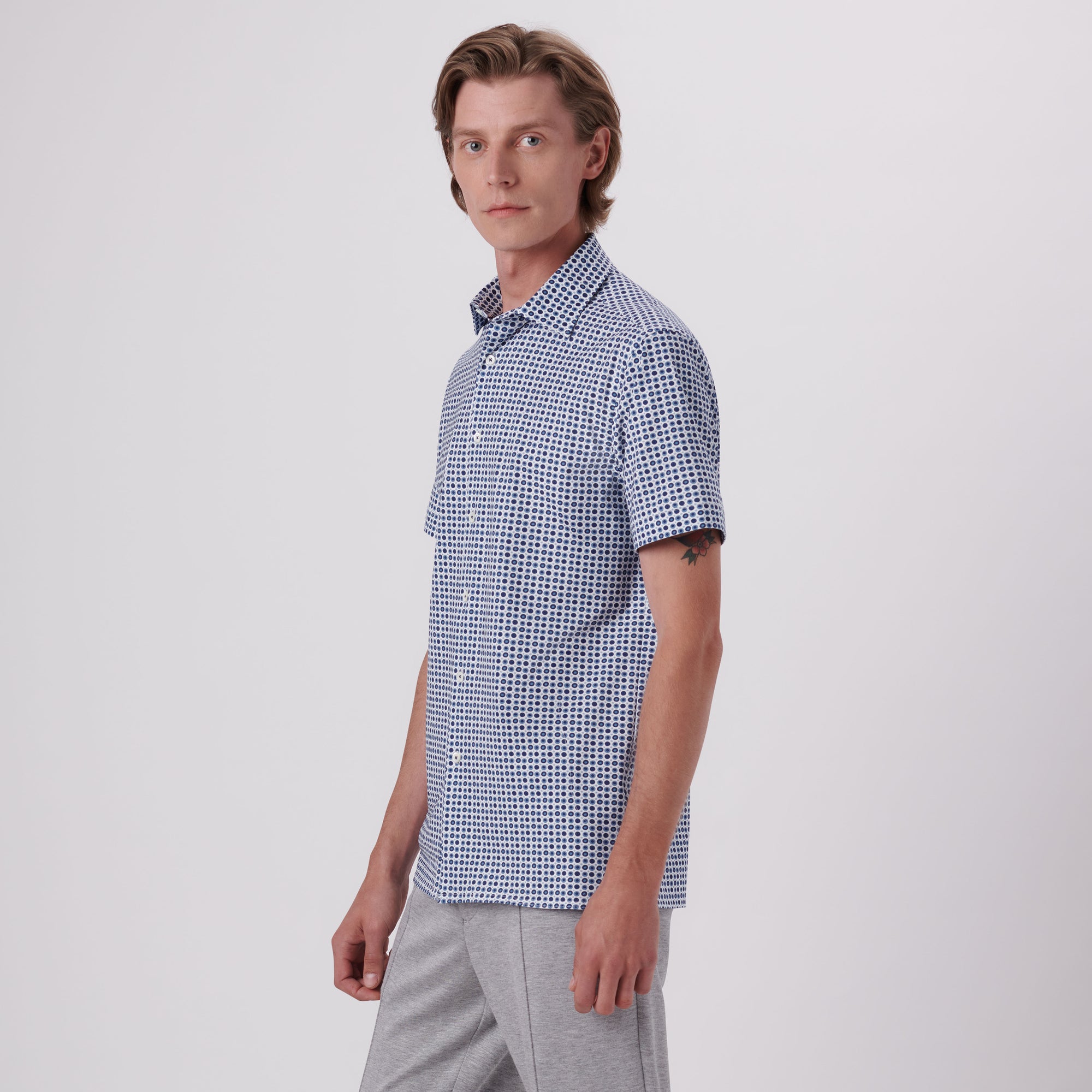 Milo Bull's Eye Print OoohCotton Short Sleeve Shirt