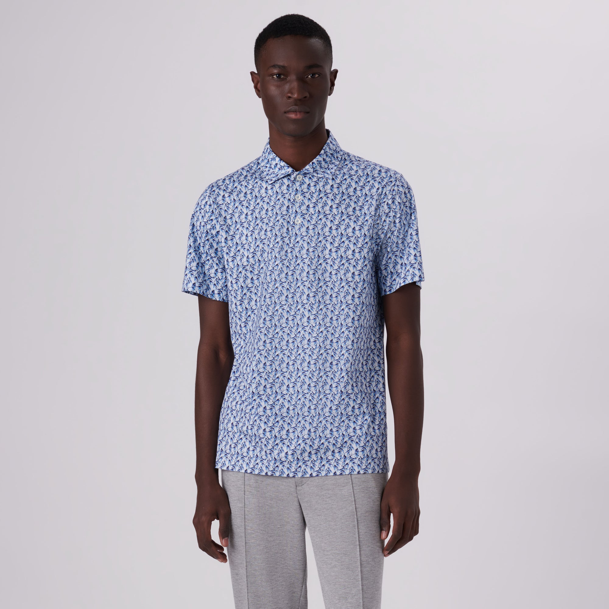 Victor Leaf Print OoohCotton Polo
