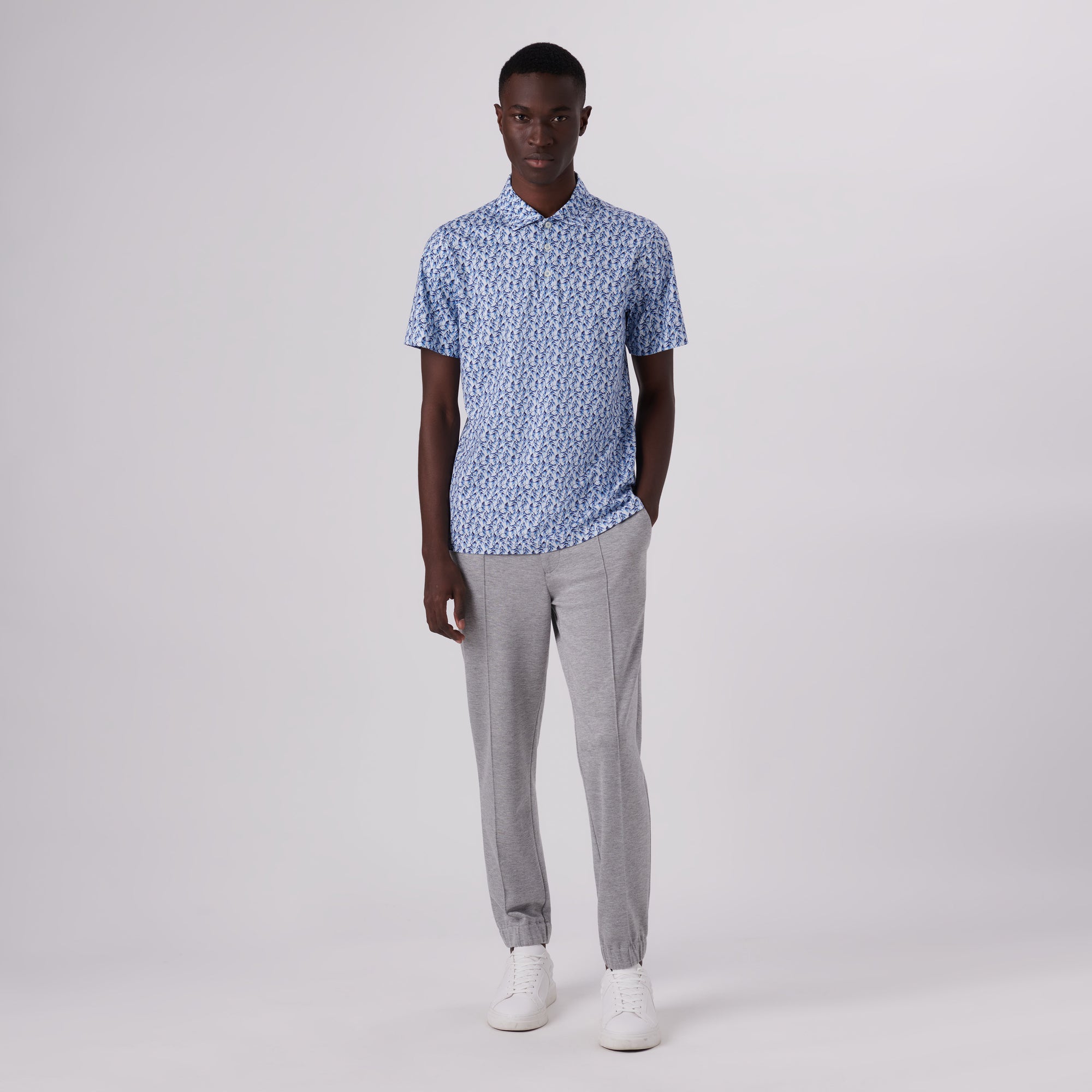 Victor Leaf Print OoohCotton Polo