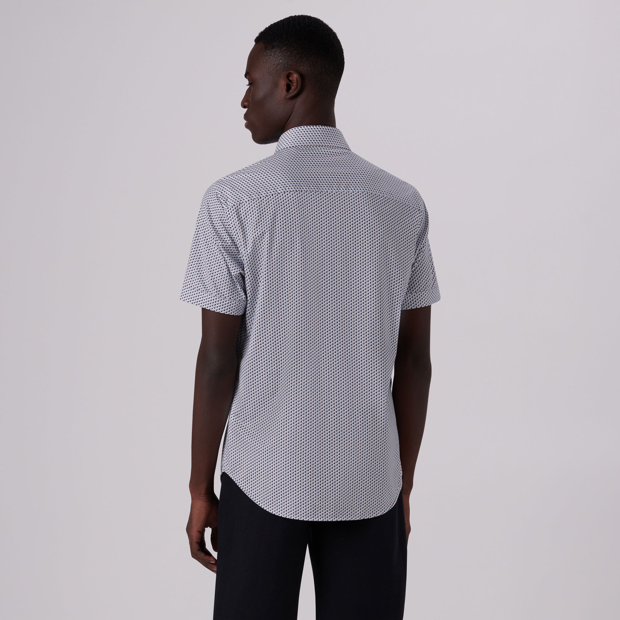 Miles Geometric Print OoohCotton Short Sleeve Shirt