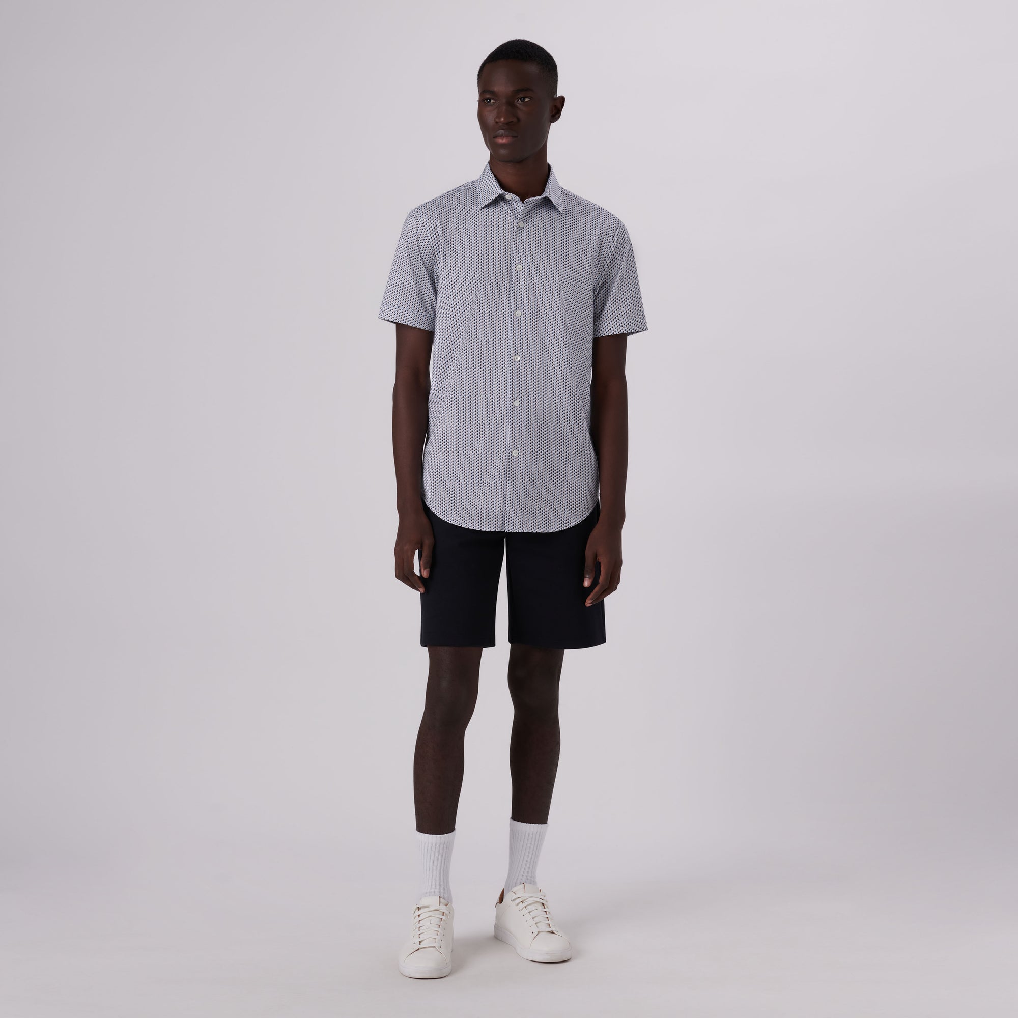 Miles Geometric Print OoohCotton Short Sleeve Shirt