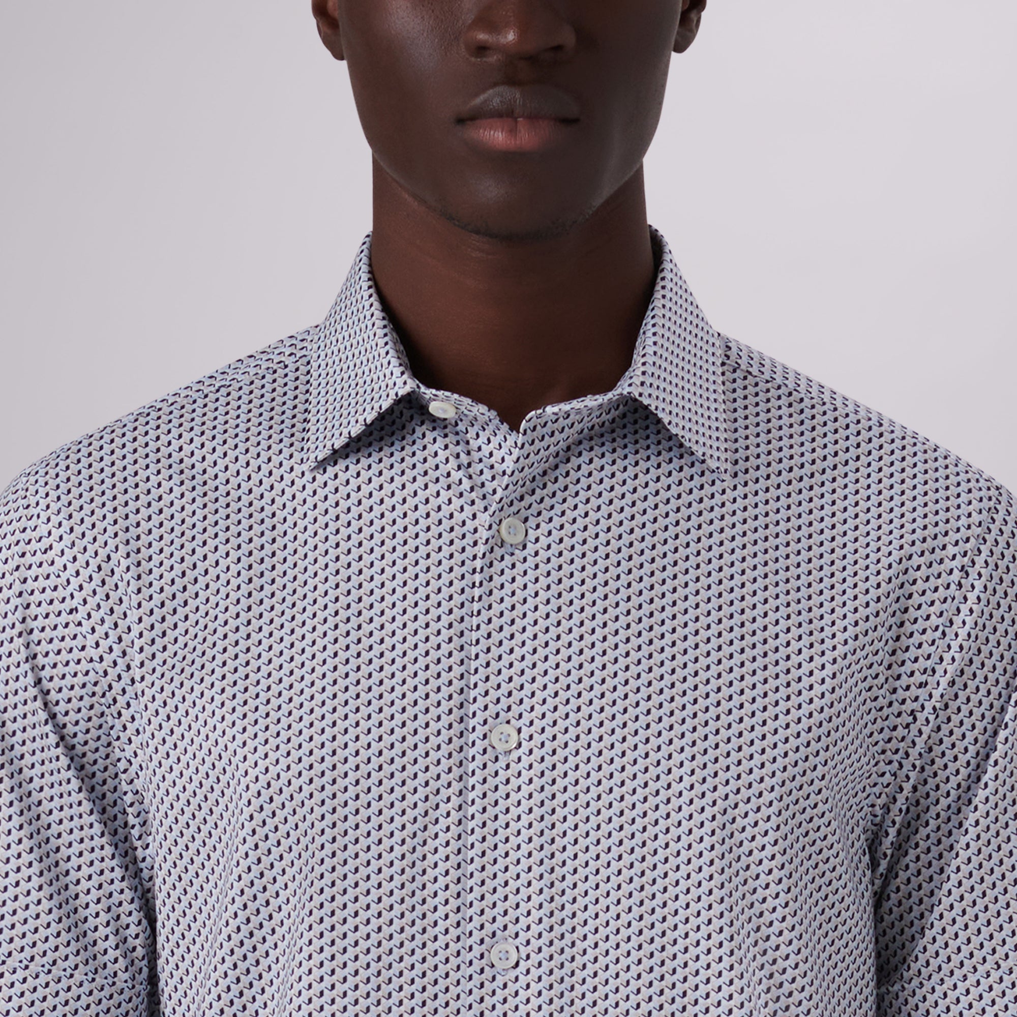 Miles Geometric Print OoohCotton Short Sleeve Shirt