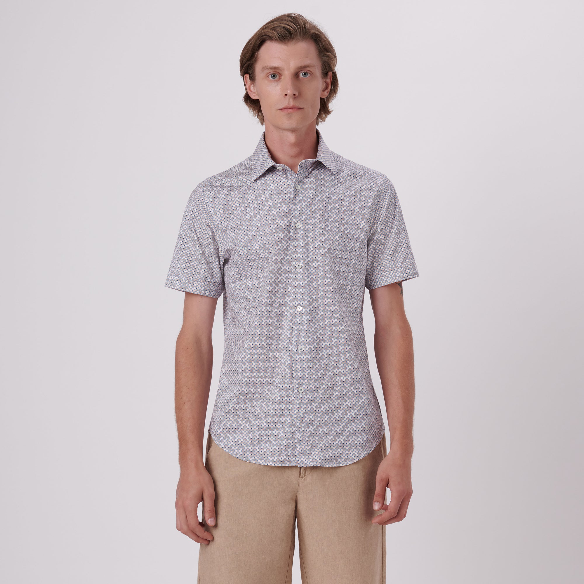 Miles Abstract Print OoohCotton Short Sleeve Shirt