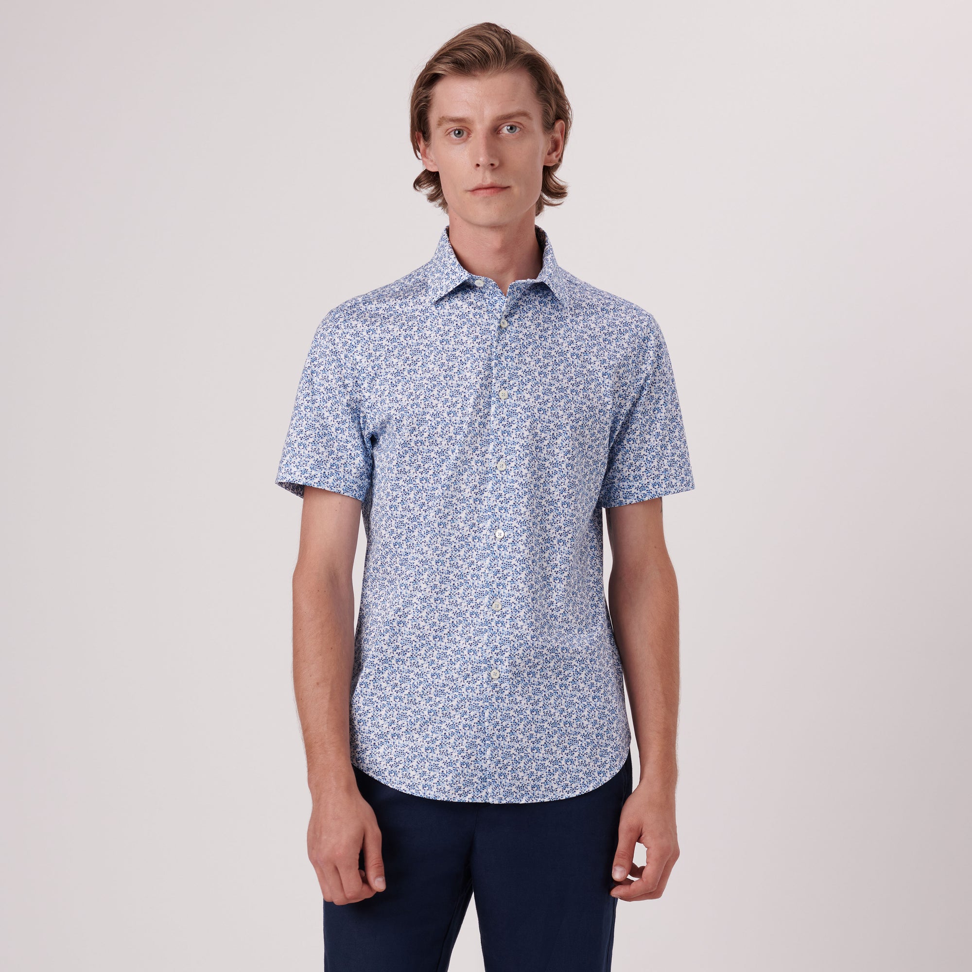 Miles Mini Floral Print OoohCotton Short Sleeve Shirt