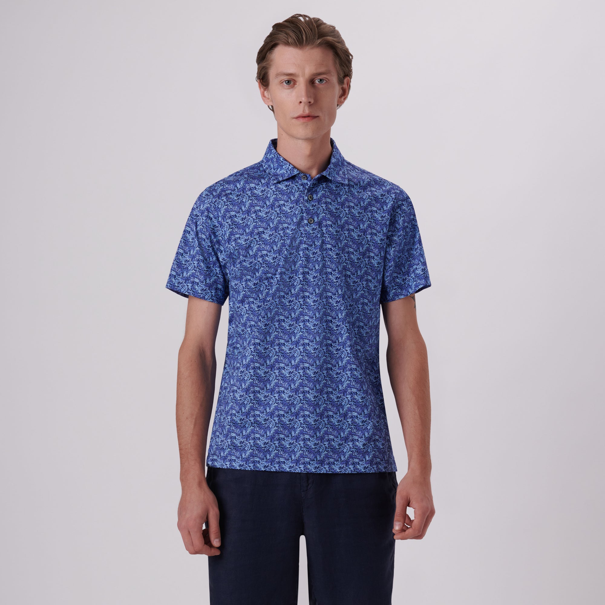 Victor Leaf Print OoohCotton Polo