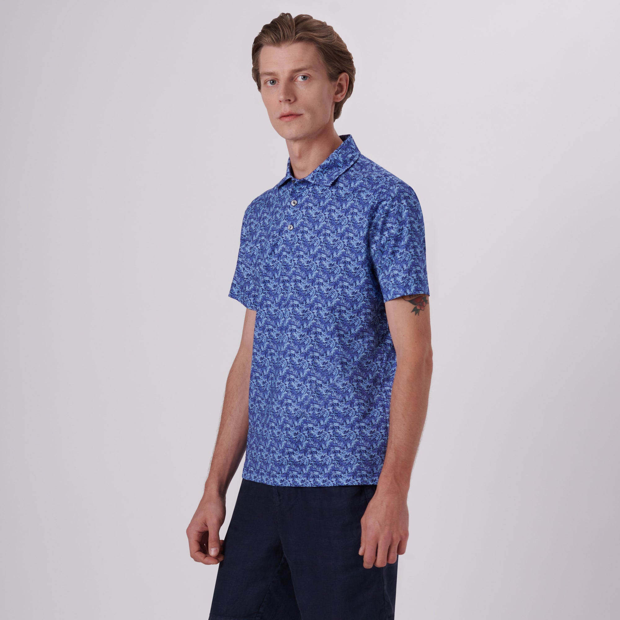 Victor Leaf Print OoohCotton Polo